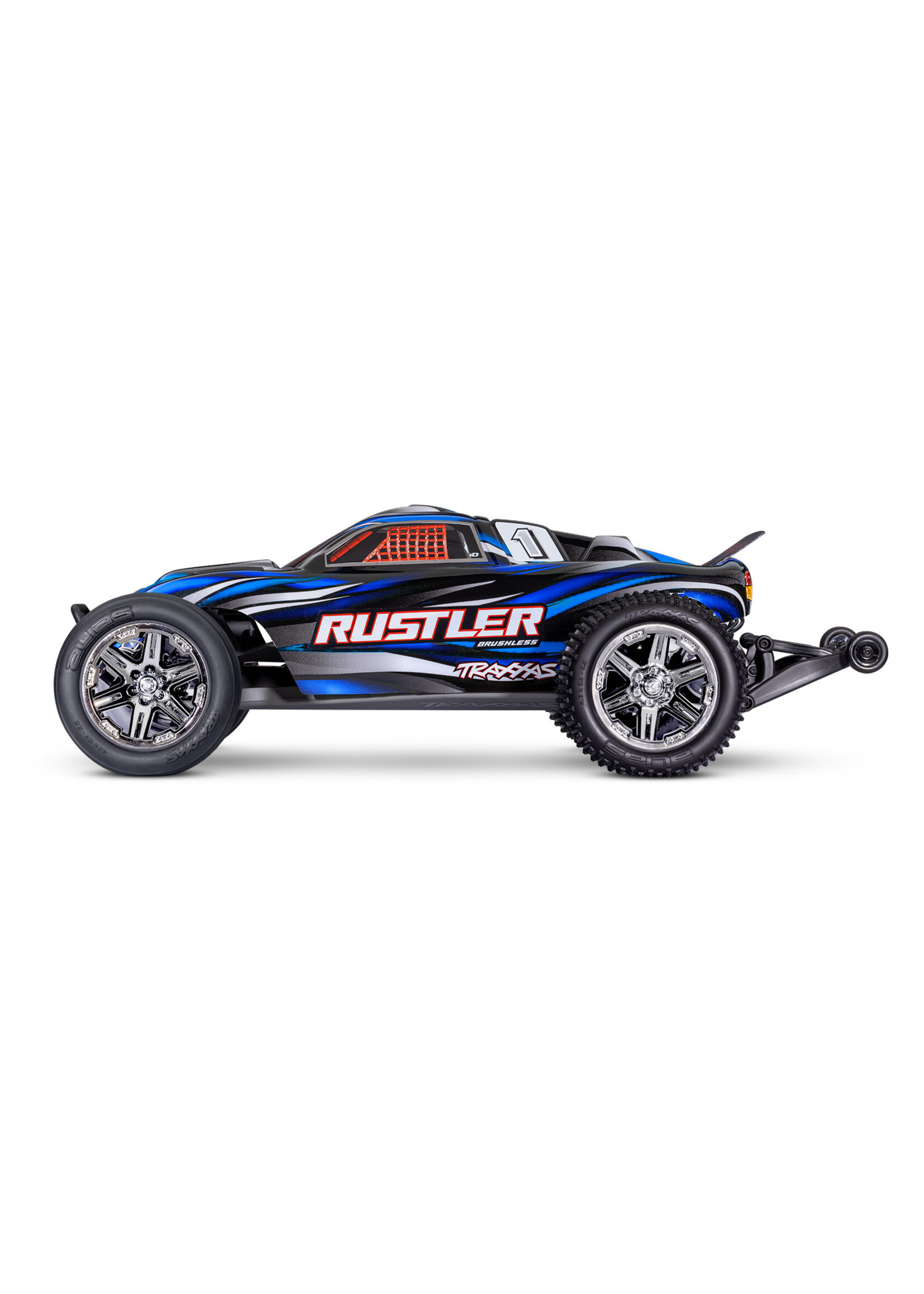 Traxxas 373544BLUE - Rustler 2WD BL-2S Stadium Truck - Blue