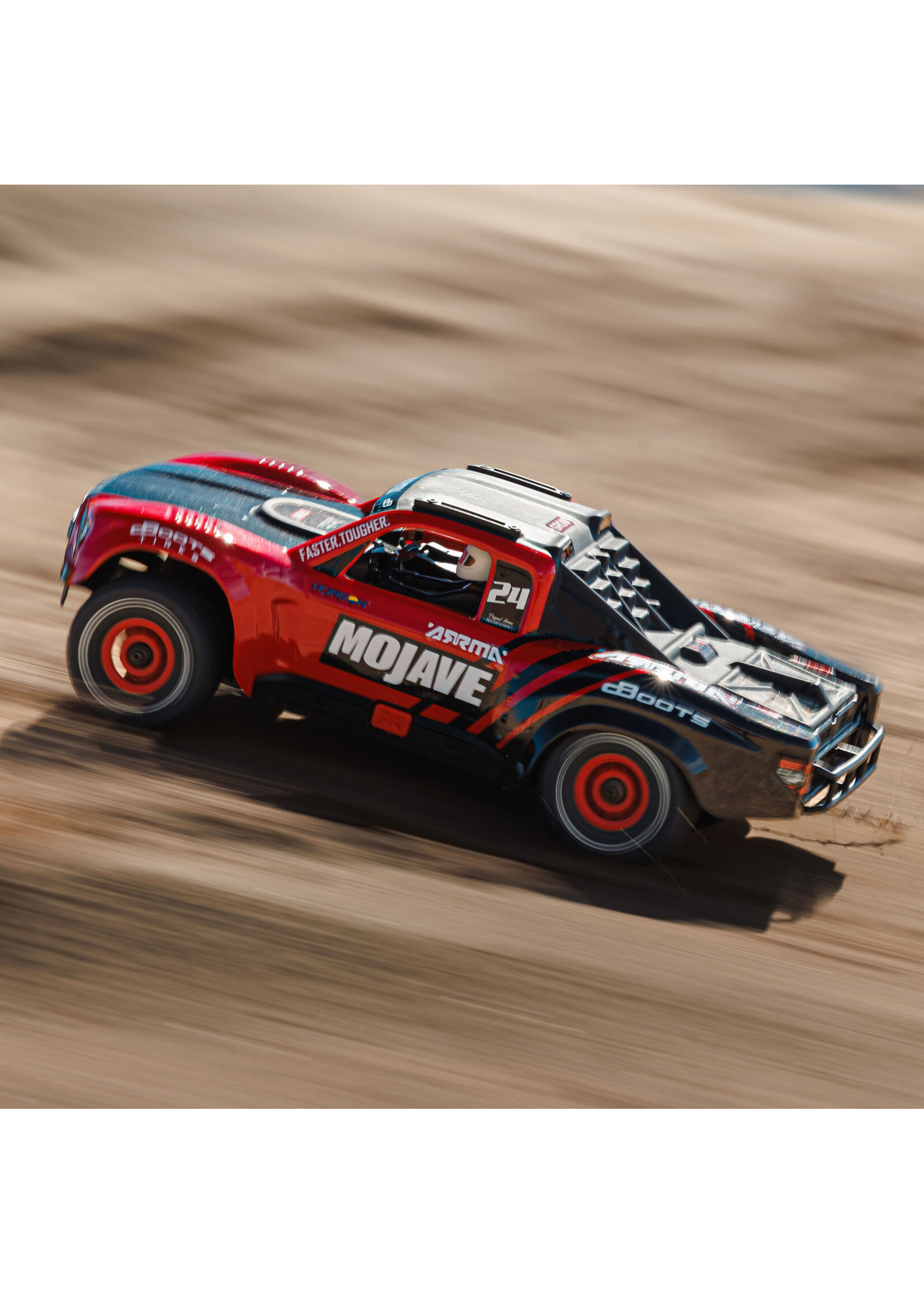 Arrma 1/18 Mojave GROM 4X4 Smart Scale Desert Truck, RTR - Red/Black
