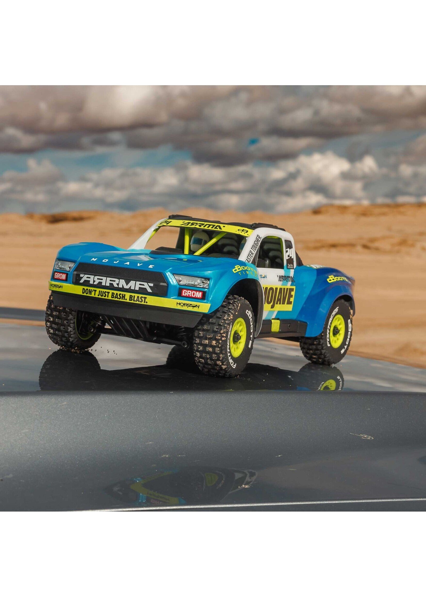 Arrma 1/18 Mojave GROM 4X4 Smart Scale Desert Truck, RTR - Blue/White