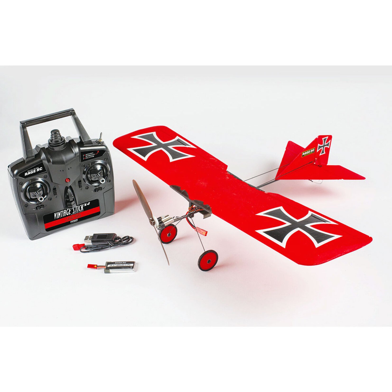 Rage RC RGRA1119 - Vintage Stick X4 Micro RTF Airplane