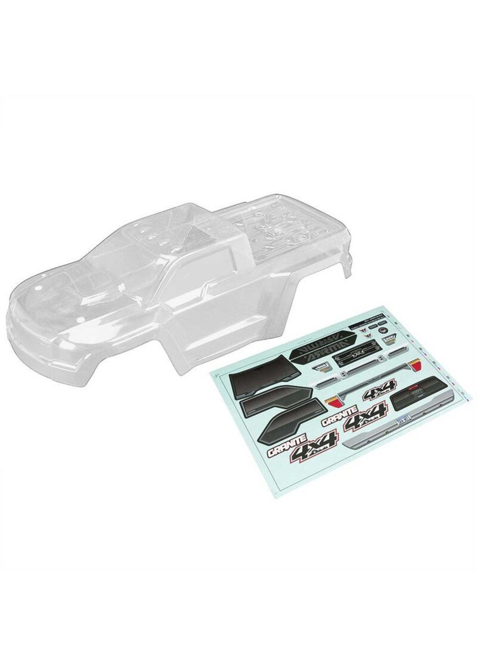 Arrma AR402261 - 1/10 Granite 4X4 Body With Decals - Clear