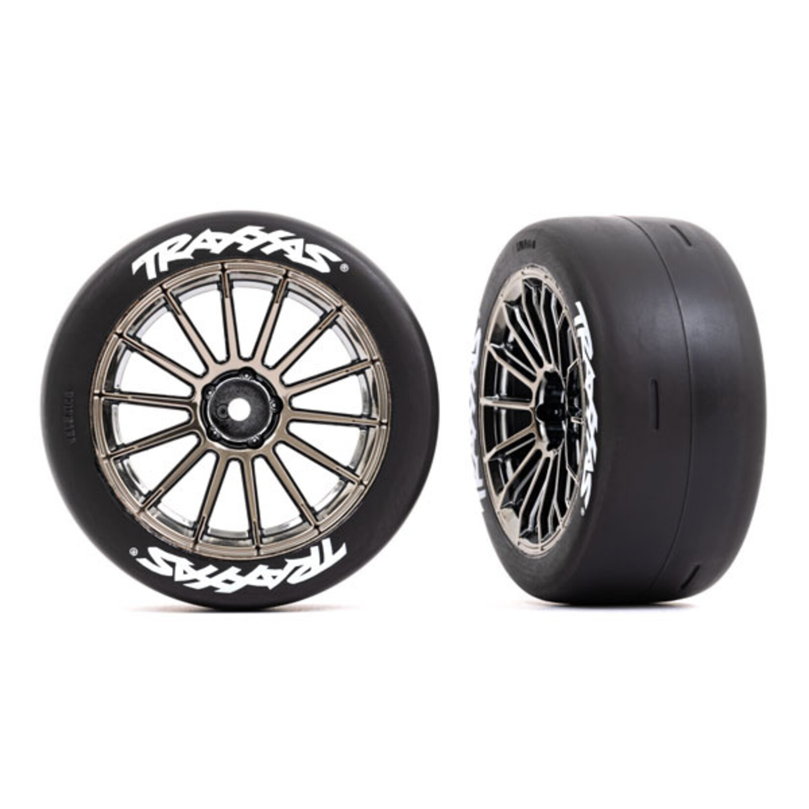 Traxxas 9375R - Black Chrome 2.0 Slick Rear Tires & Wheels