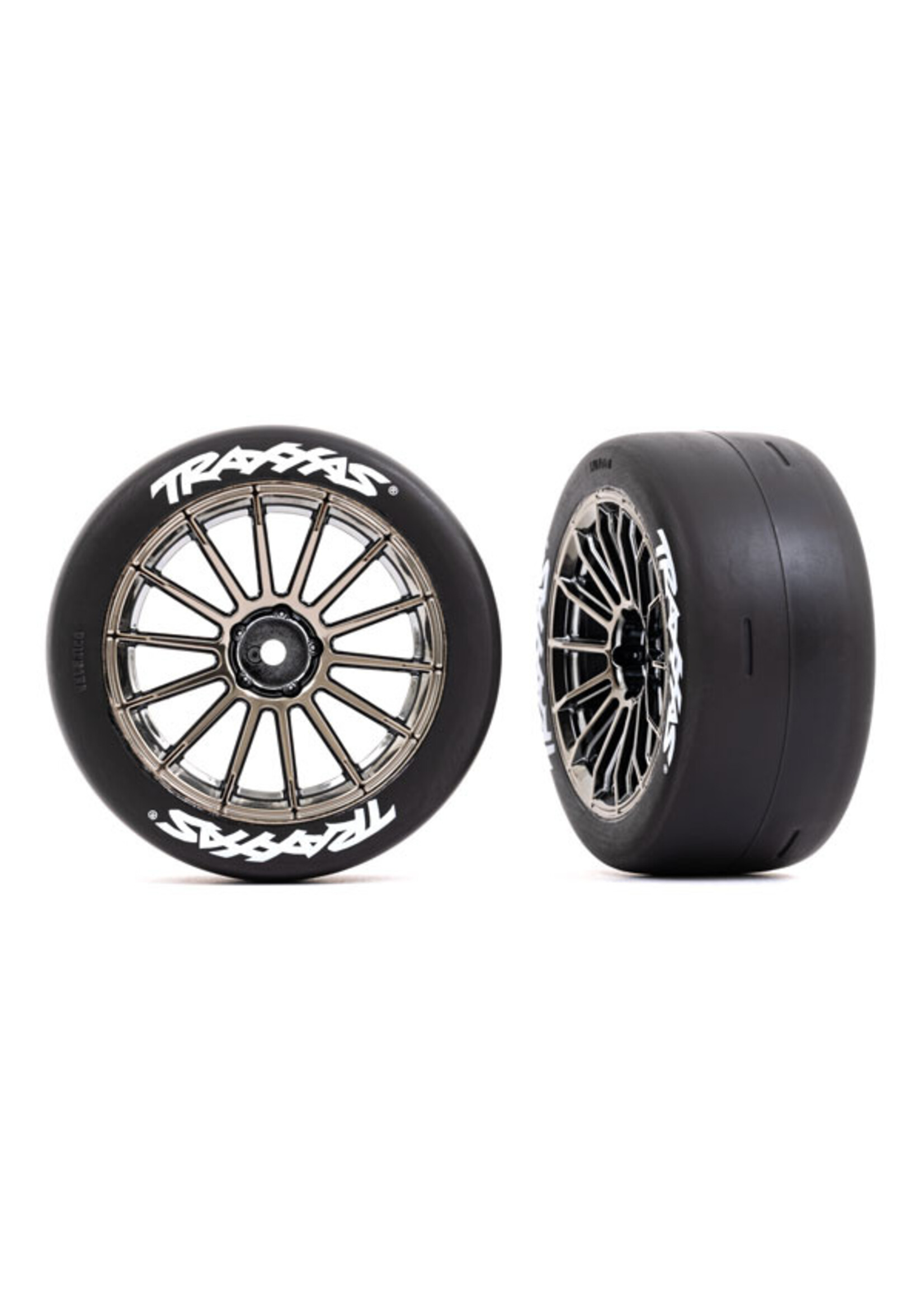 Traxxas 9375R - Black Chrome 2.0 Slick Rear Tires & Wheels