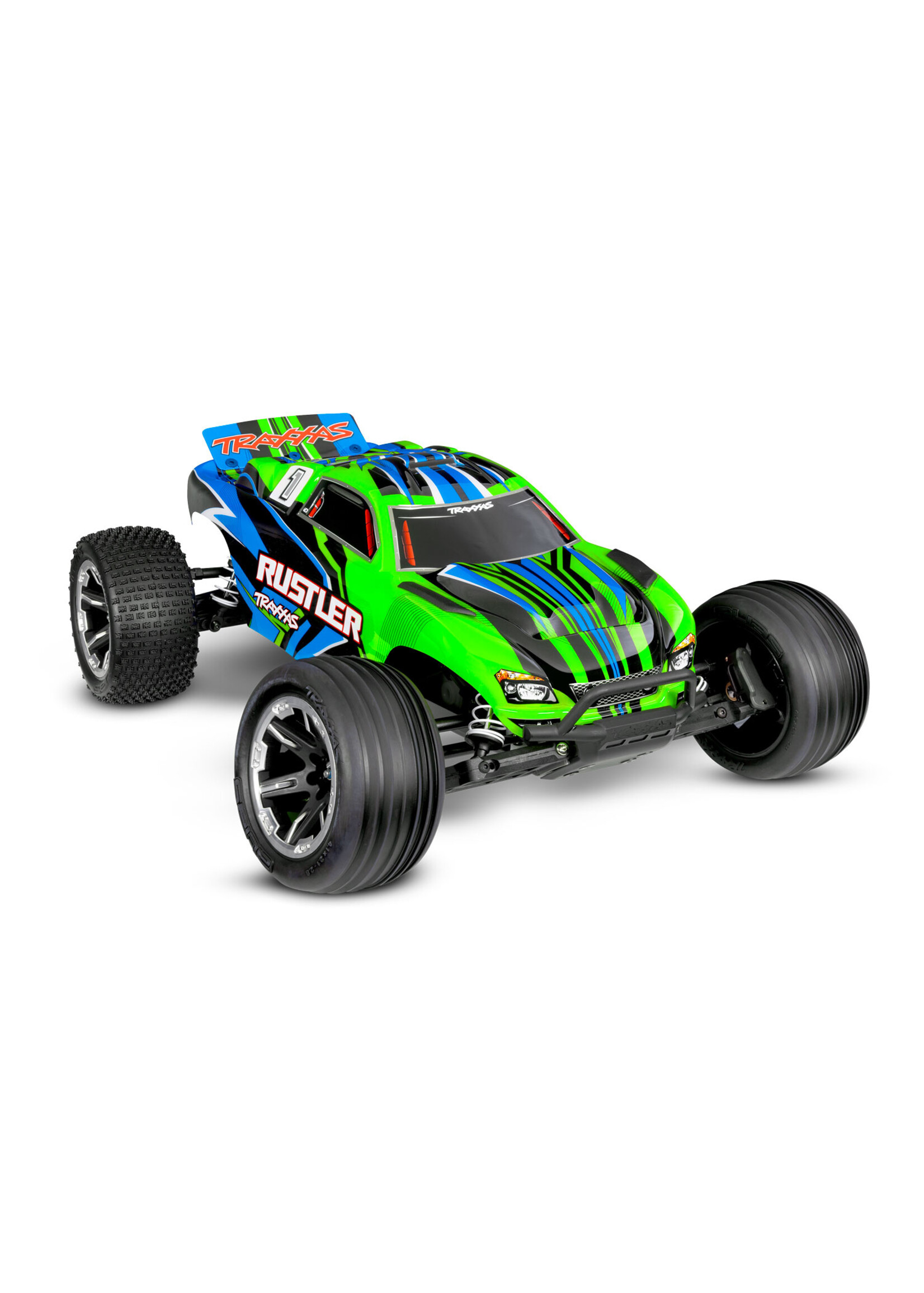 Traxxas 37254-8-GRN - Rustler 2WD With USB-C - Green