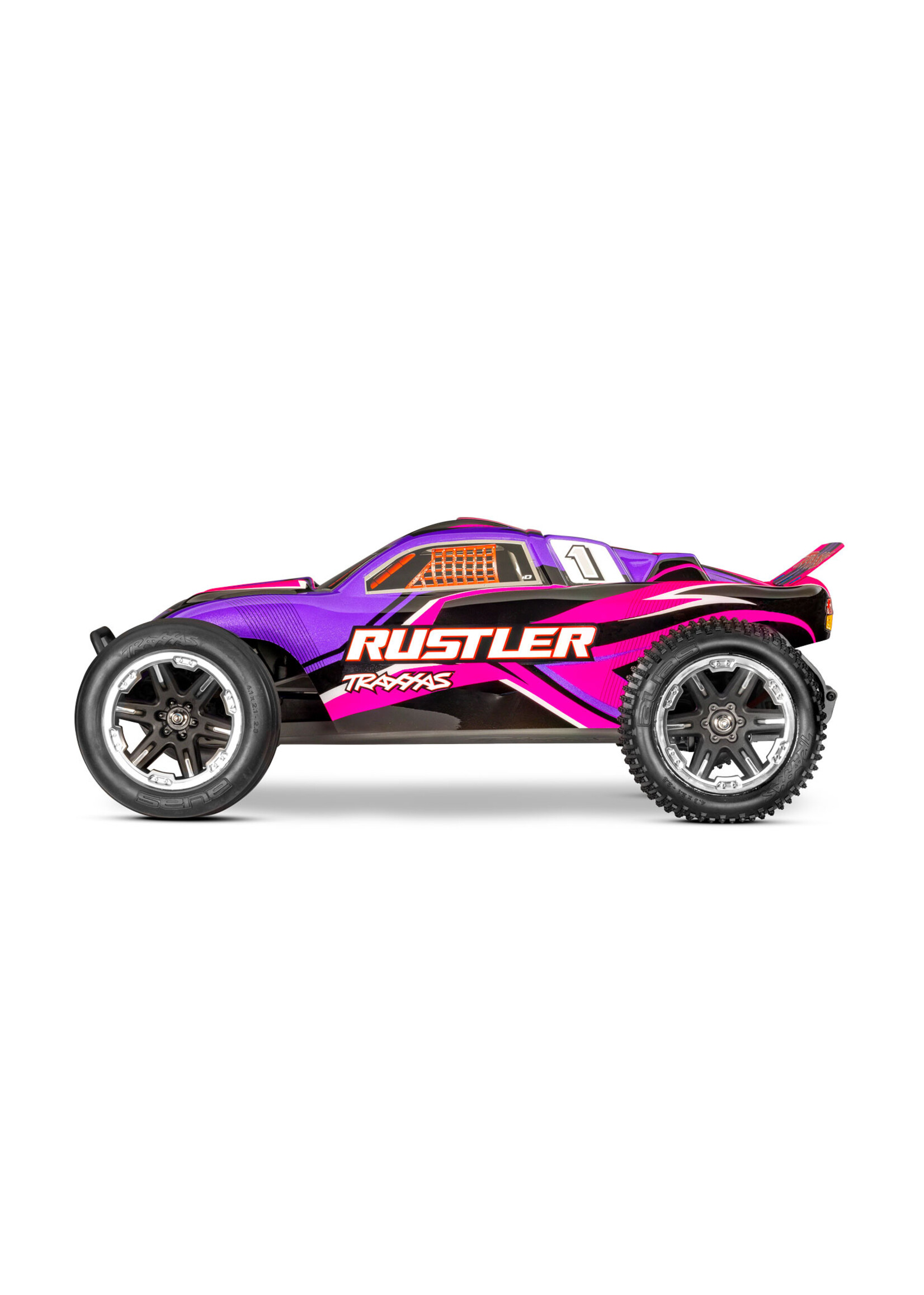 Traxxas 37254-8-PINK - Rustler 2WD With USB-C - Pink