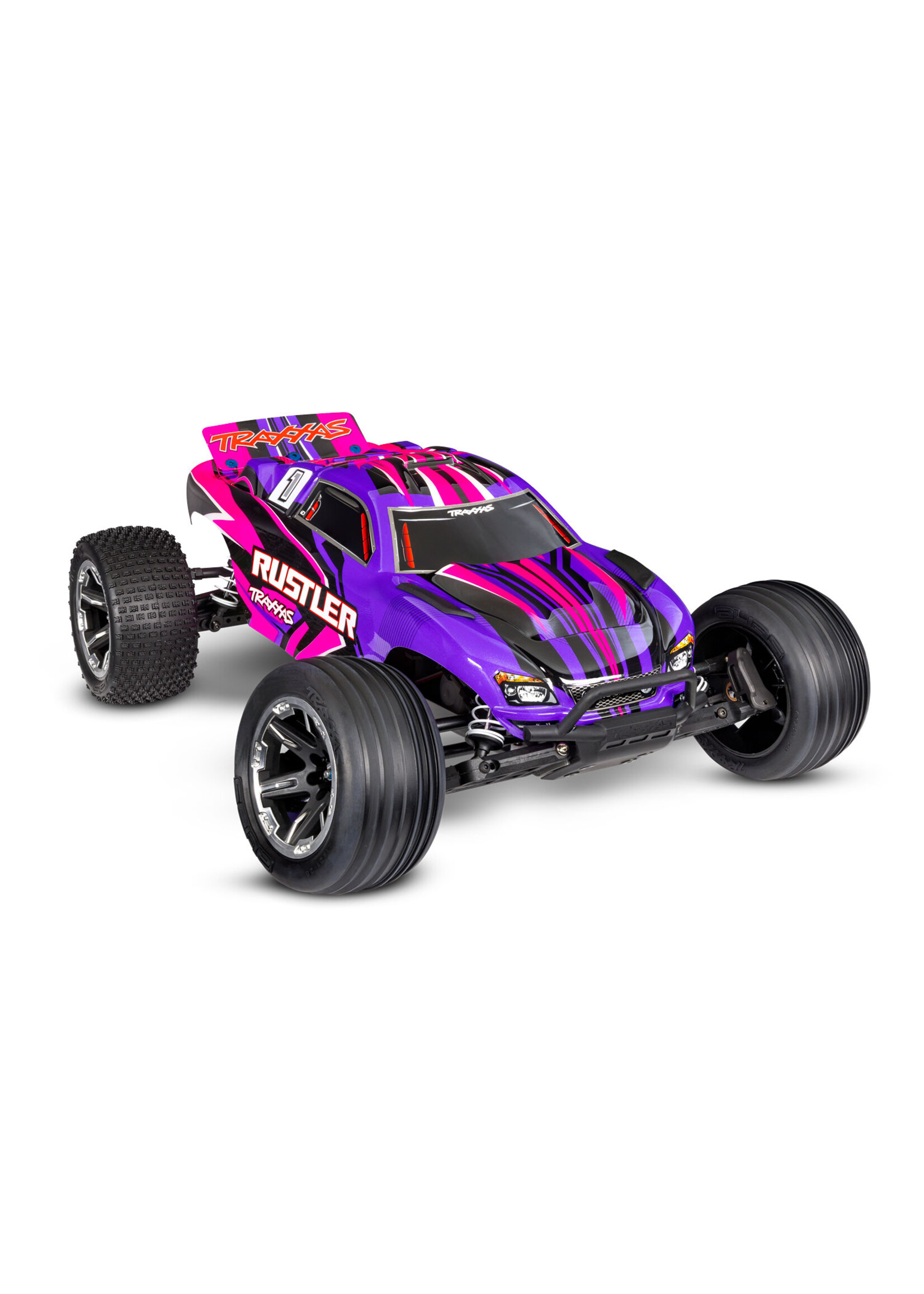 Traxxas 37254-8-PINK - Rustler 2WD With USB-C - Pink