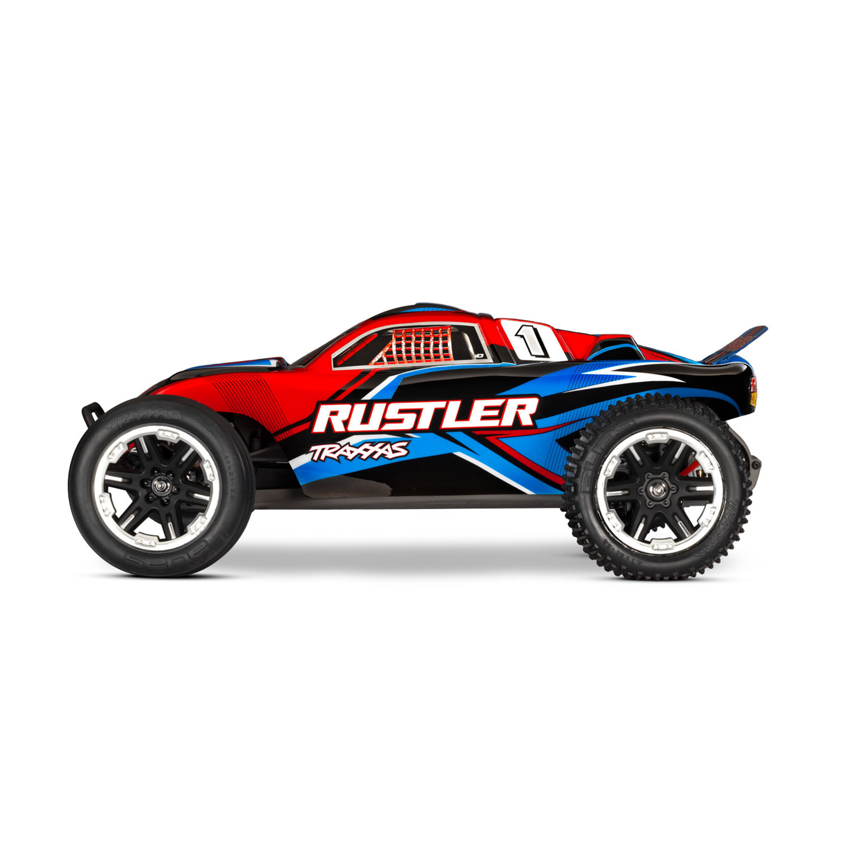 Traxxas 37254-8-RED - Rustler 2WD With USB-C - Red
