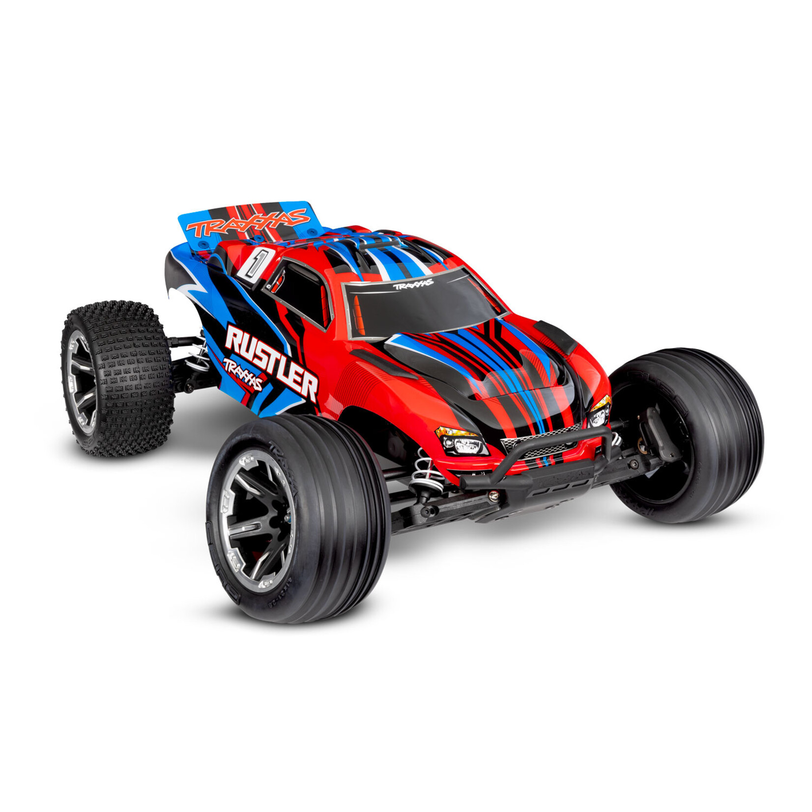 Traxxas 37254-8-RED - Rustler 2WD With USB-C - Red