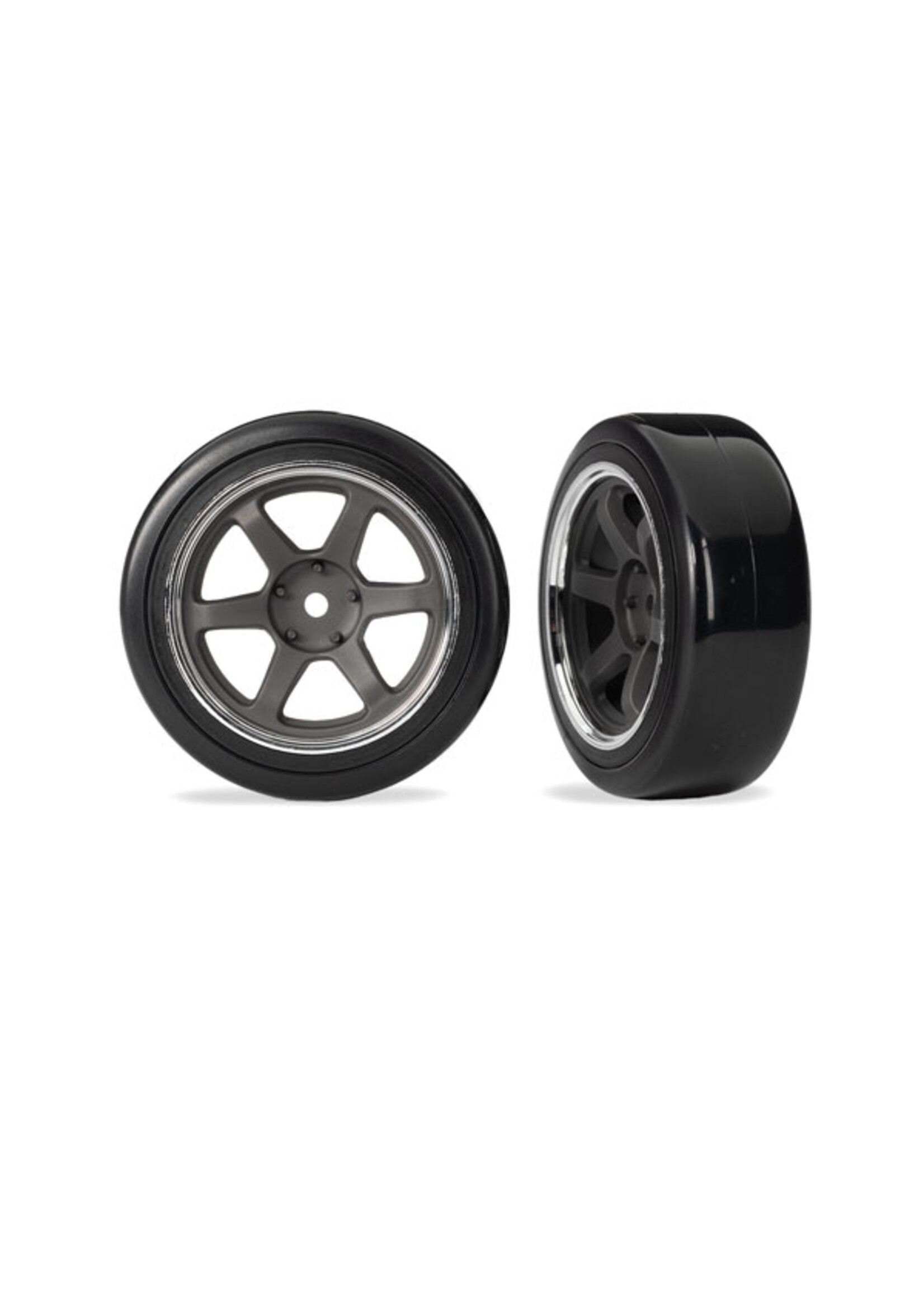 Traxxas 10574 - Six Spoke Wheel Drift Tires & Wheels, Front