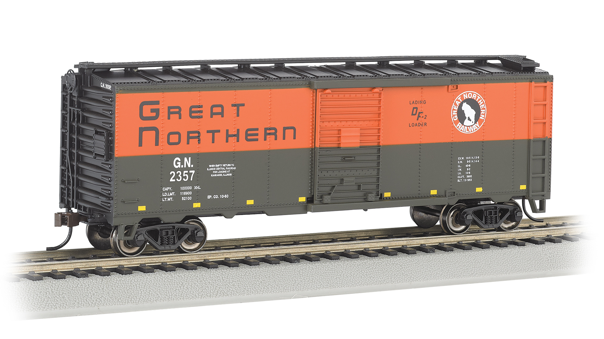 Bachmann 16001 - HO Great Northern #2357 40' Box Car - Hub Hobby