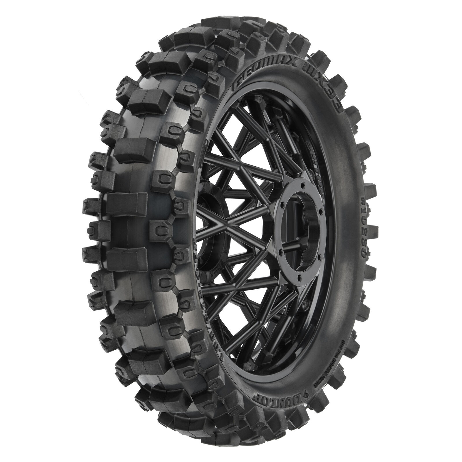 PRO1023010 - Promoto-MX Dunlop Geomax MX33 V2 Bead CR4 Bullyspoke Tires, Rear- Black