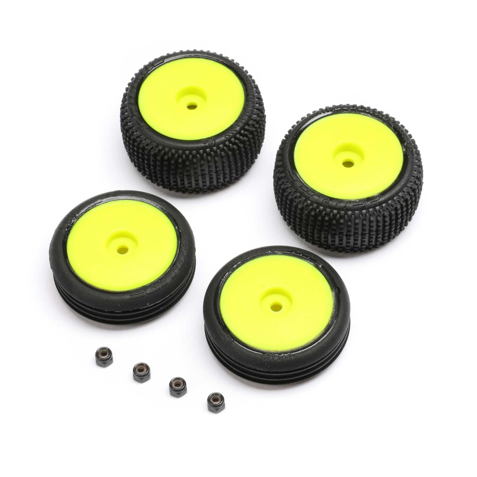 Losi LOS-1762 - Micro-B Mounted Tires, Wheels - Yellow