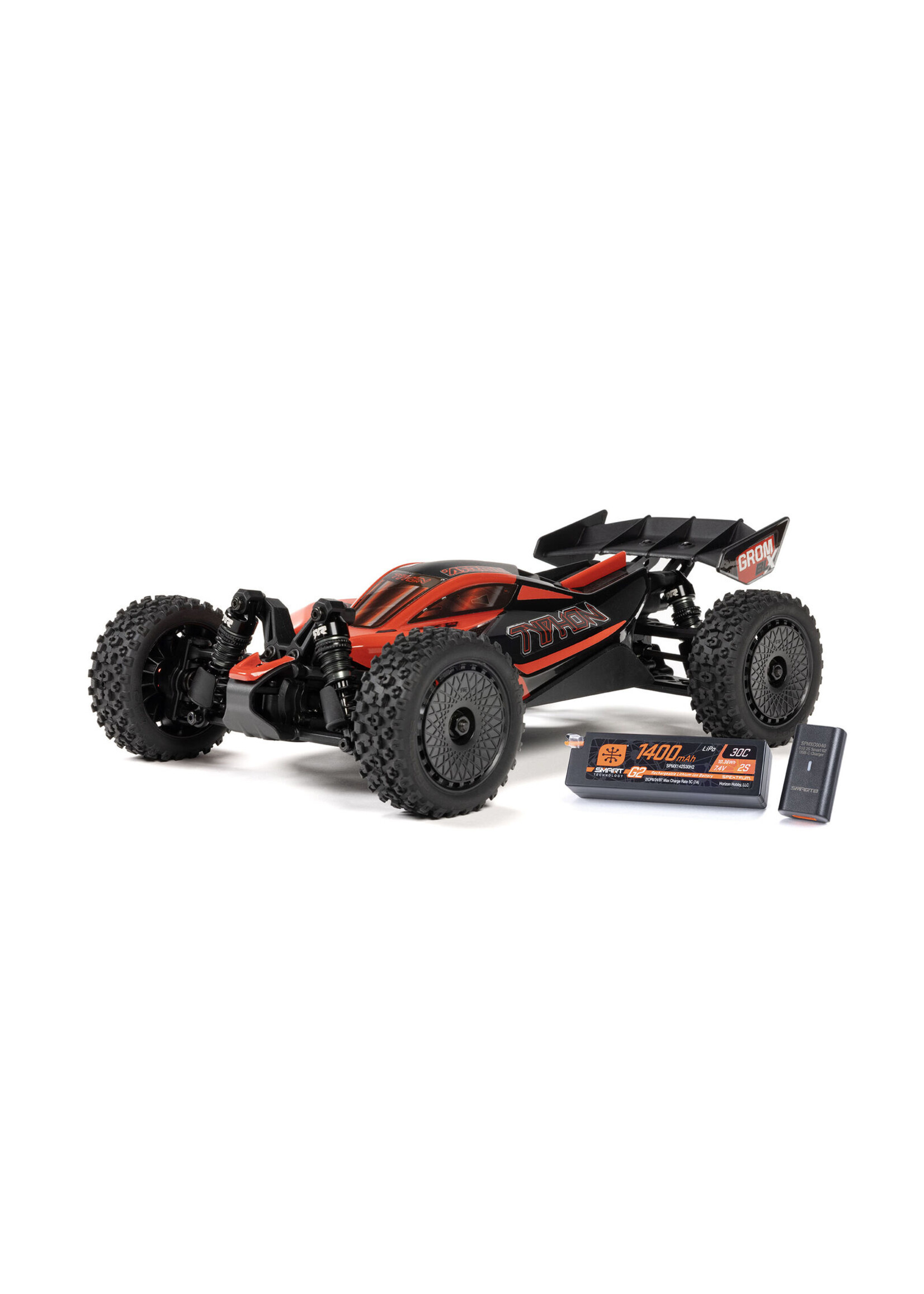 Arrma ARA2306ST1 - 1/18 BLX Typhon GROM 4X4 Brushless Buggy, RTR - Red