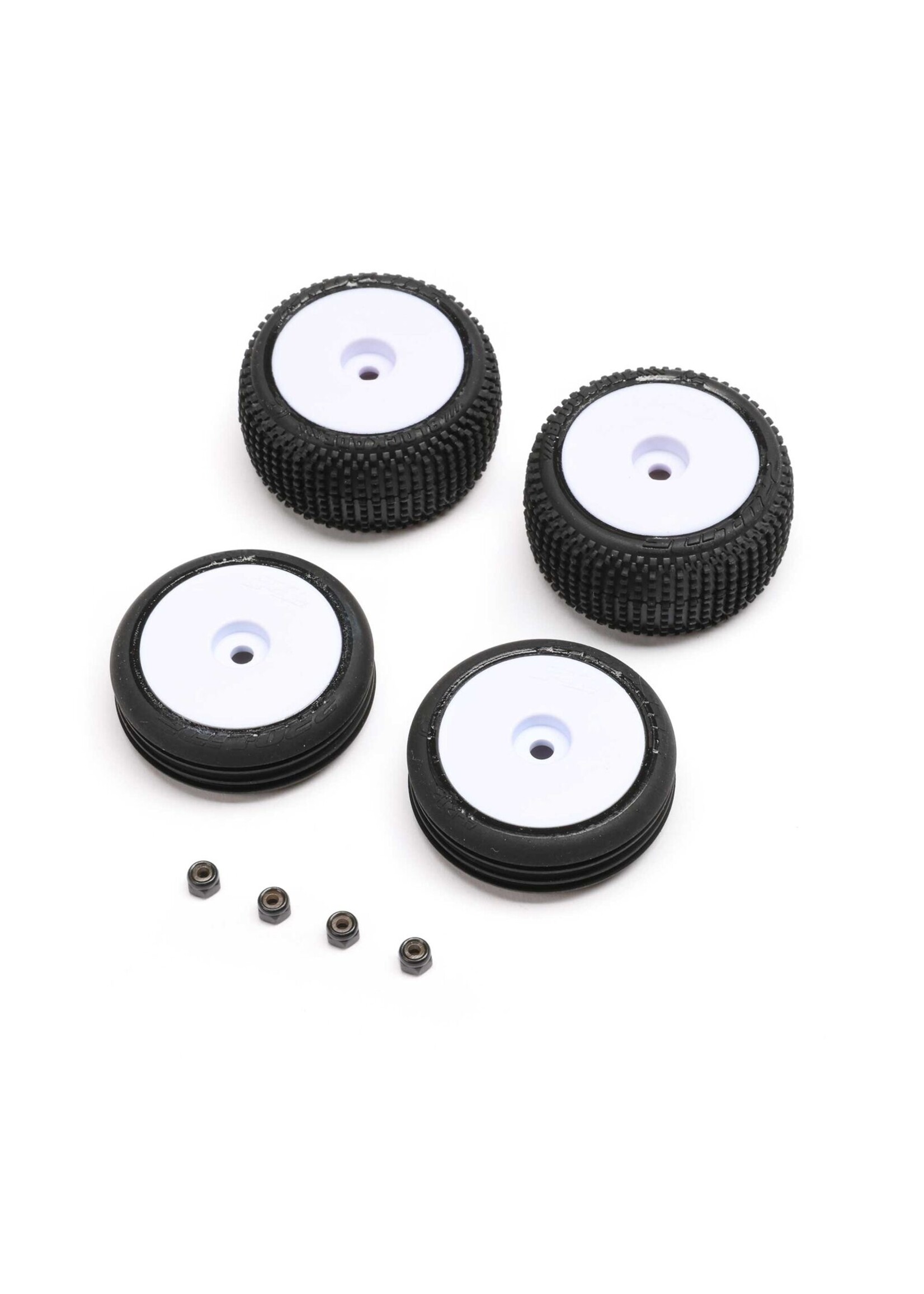Losi LOS-1763 - Micro-B Tires & Wheels, Mounted - White