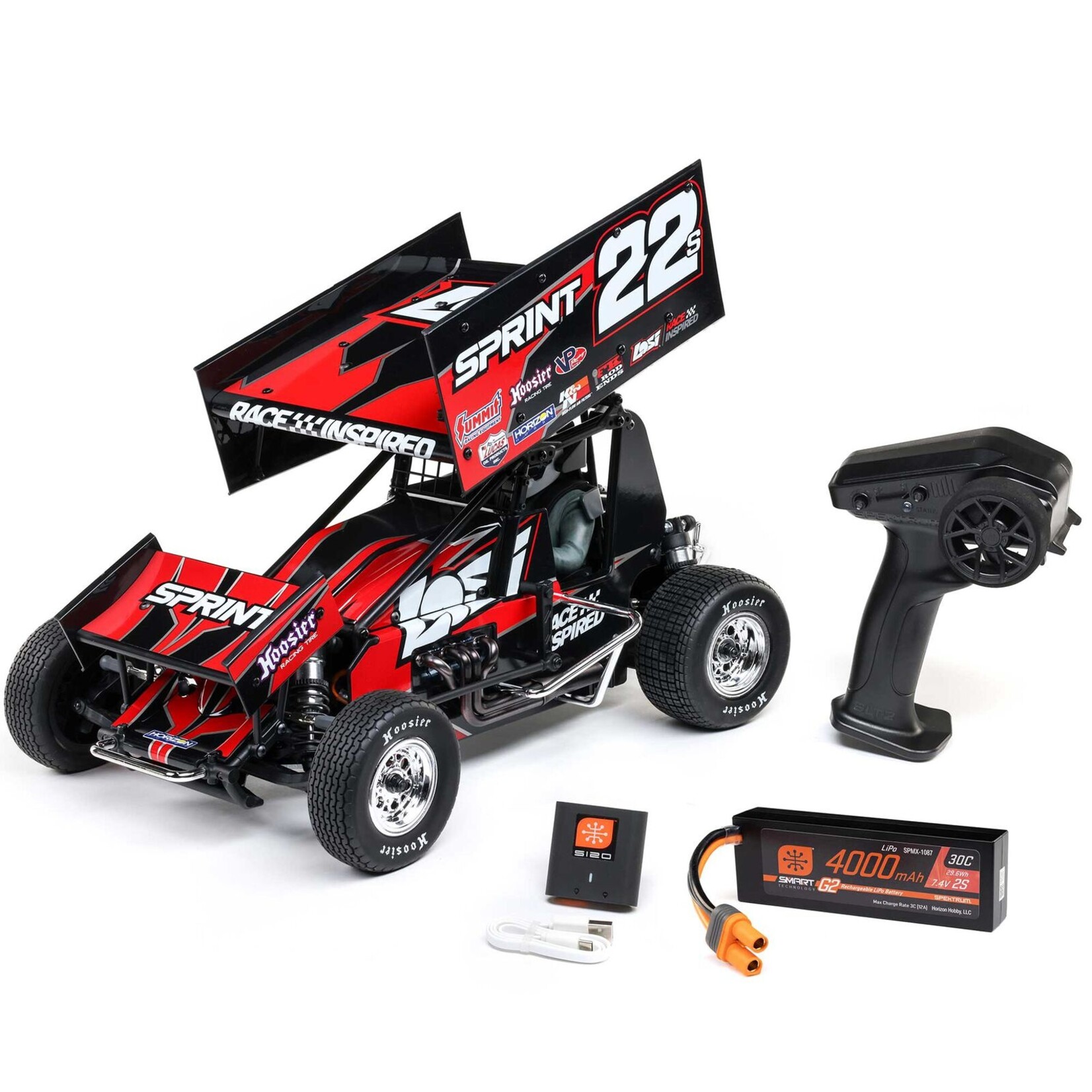 Losi LOS-2359 - 1/10 22S Sprint 2WD RTR With Battery & Charger - Red