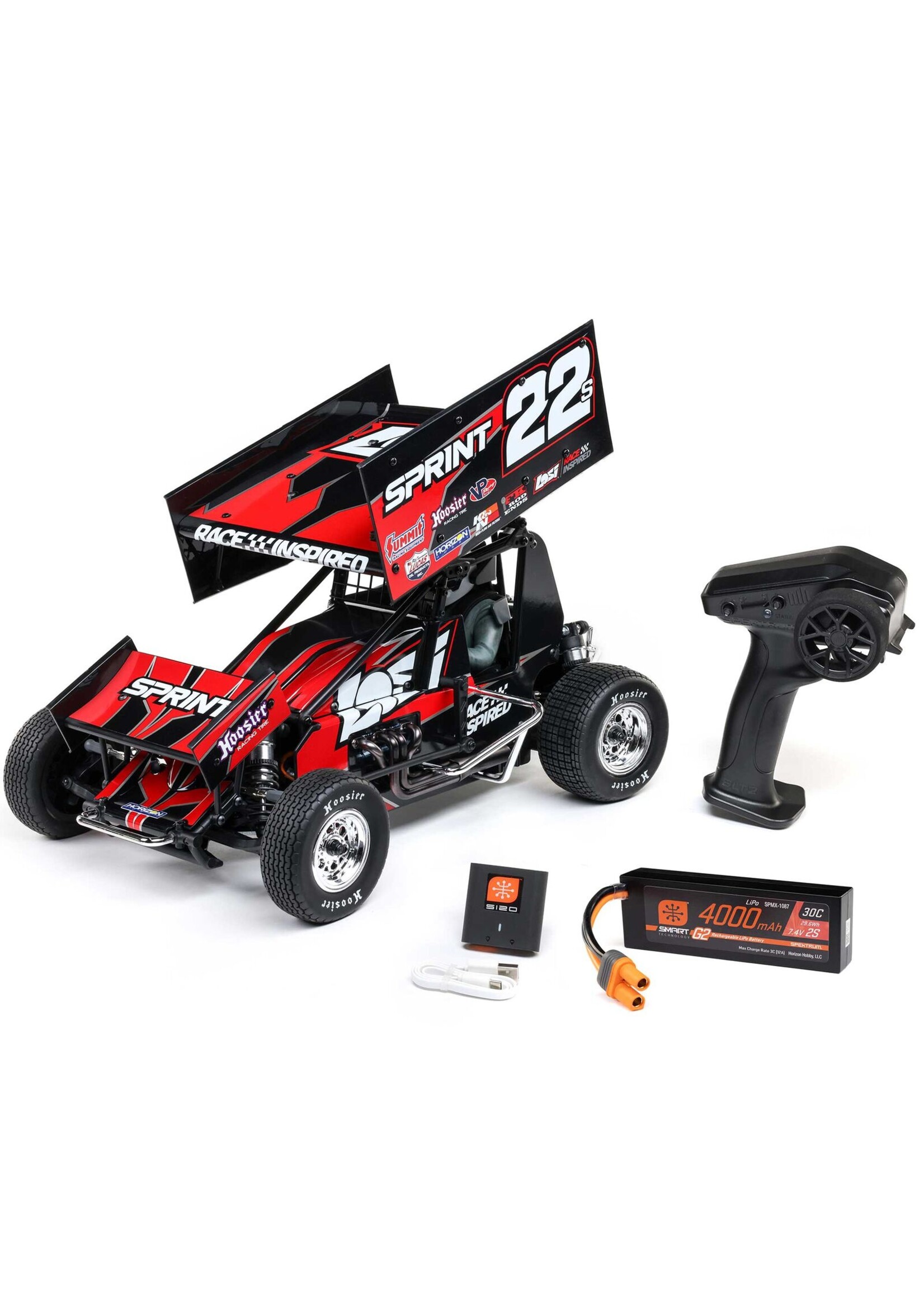 Losi LOS-2359 - 1/10 22S Sprint 2WD RTR With Battery & Charger - Red