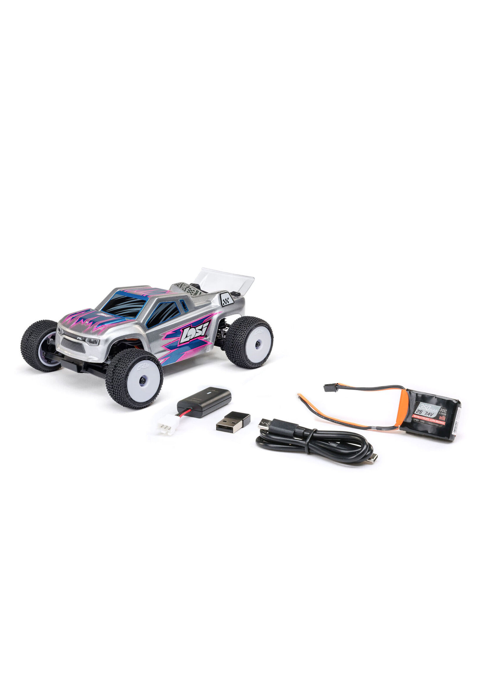 Losi LOS-1392T2 - 1/28 Micro-T 2WD RTR Stadium Truck - Silver