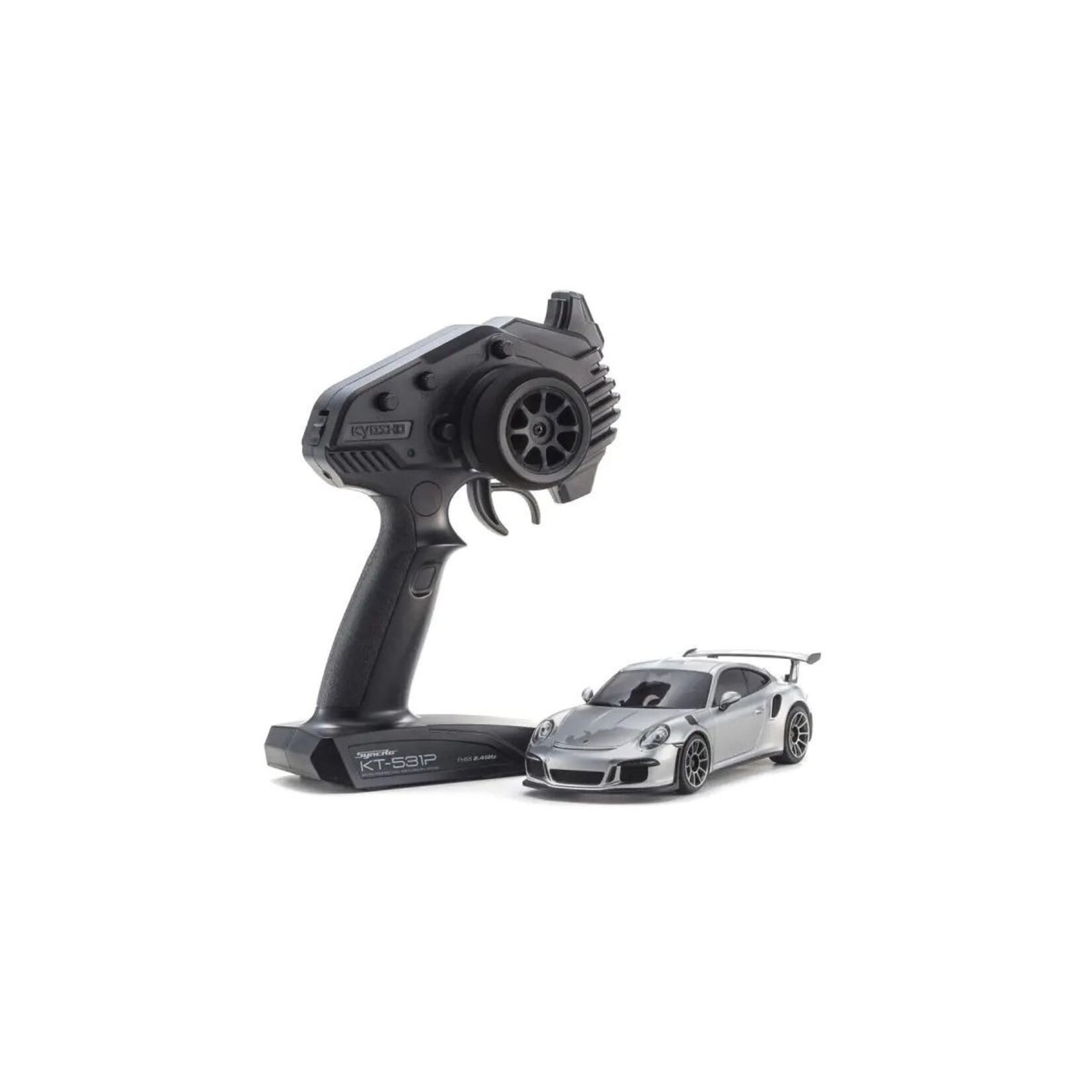 Kyosho 32358S - MINI-Z RWD Porsche 911 GTR RS GT MR-04, Silver Metallic - Readyset