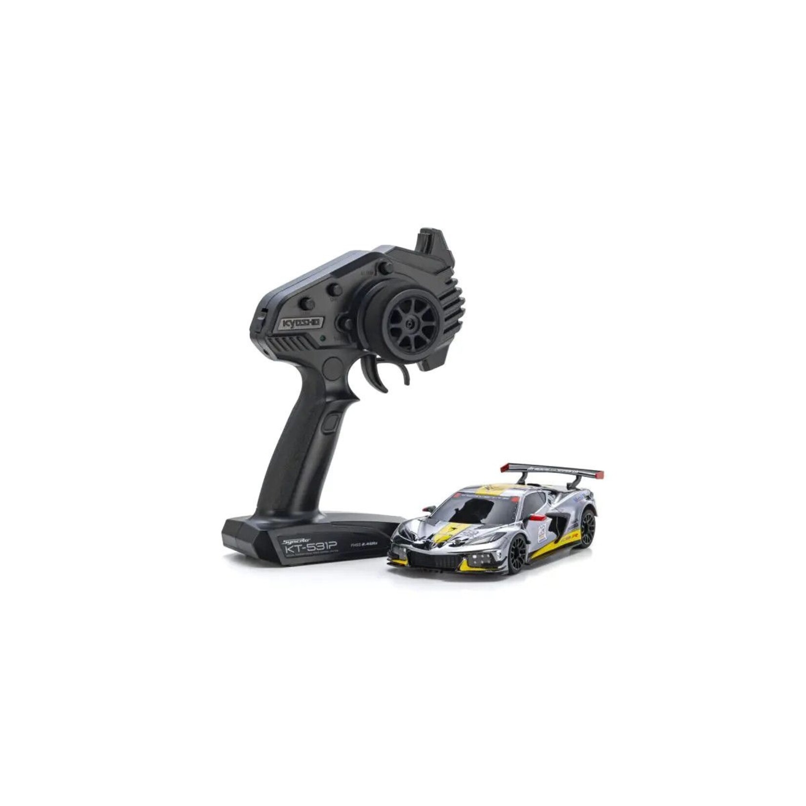 Kyosho MINI-Z RWD MR04 Chevrolet Corvette C8.R Chrome / Yellow 20th Anniversary