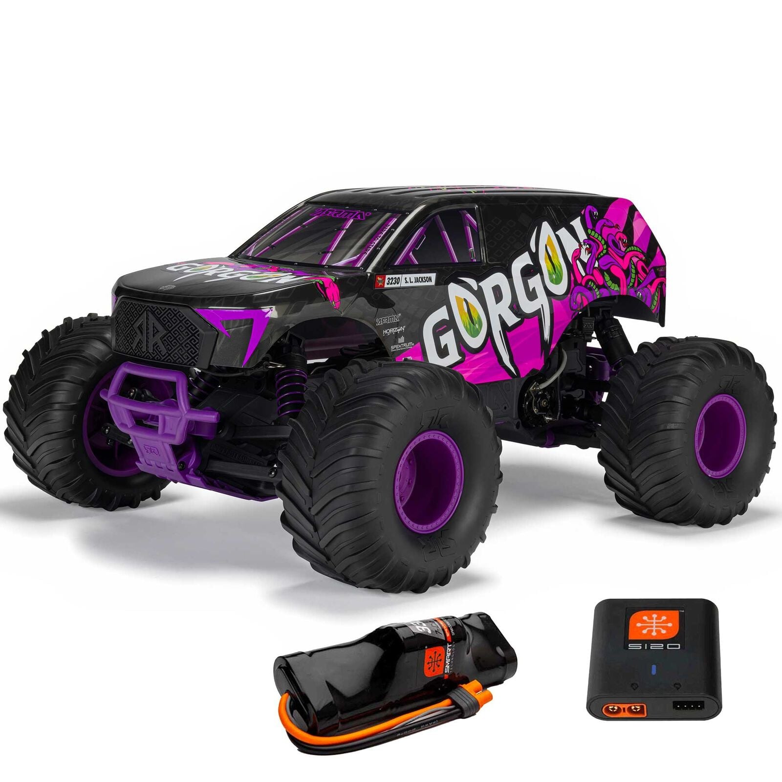 ARA3230T4 - 1/10 Gorgon 2WD RTR Brushed Monster Truck - Purple