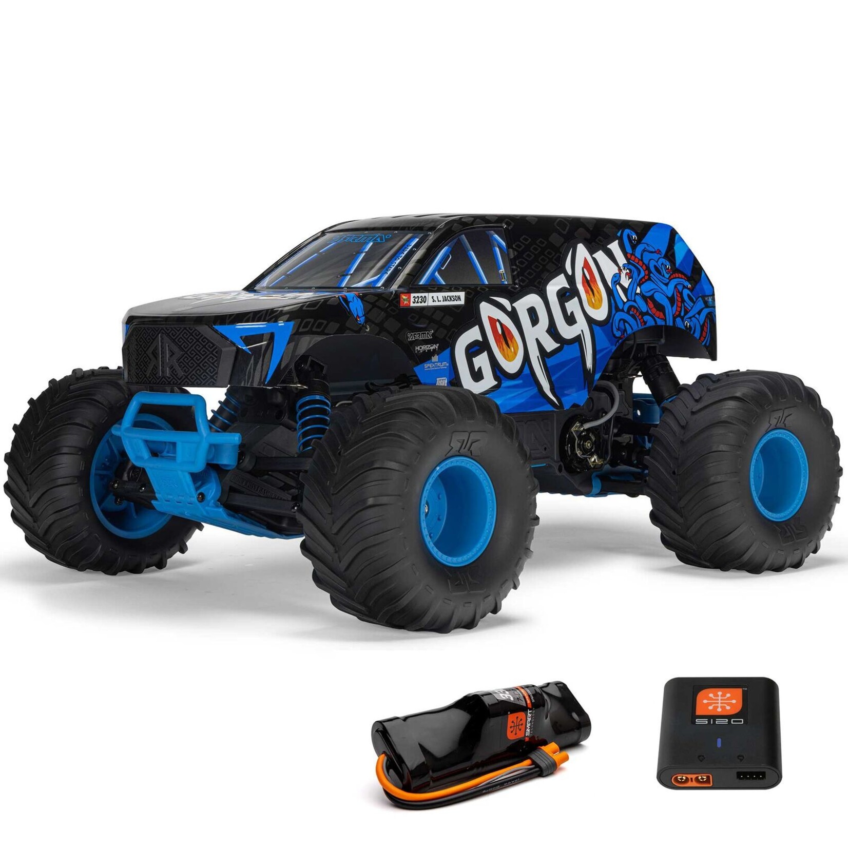 Arrma ARA3230T5 - 1/10 Gorgon 2WD RTR Brushed Monster Truck - Blue