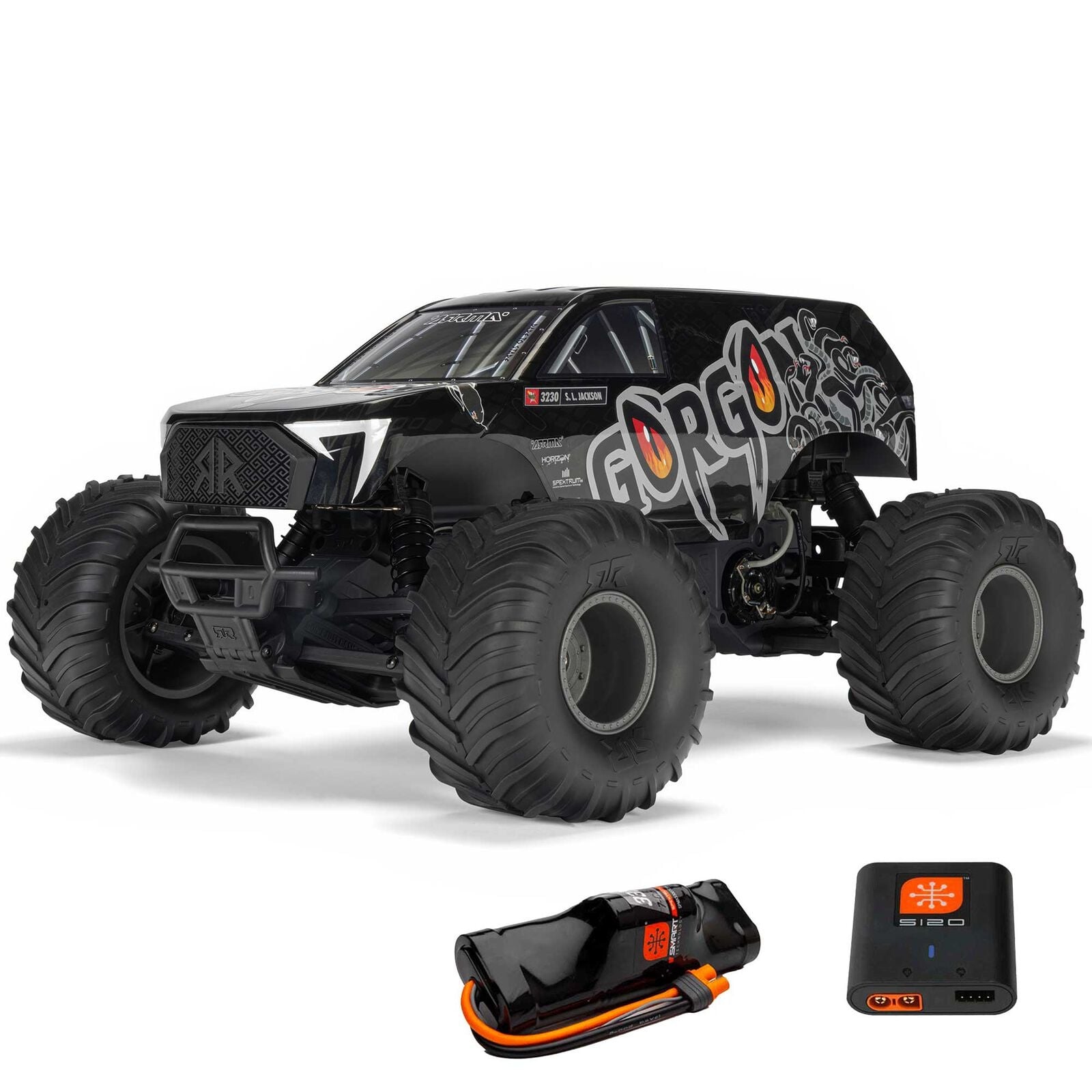 ARA3230T3 - 1/10 Gorgon 2WD RTR Brushed Monster Truck - Gunmetal
