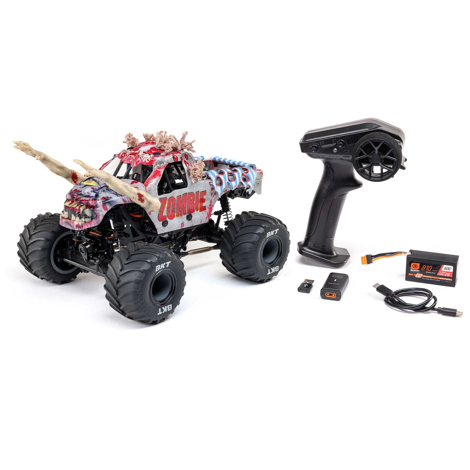 losi　ラジコン Losi LOS01026T4 - 1/18 Mini LMT Zombie 2S 4x4 RTR Brushed