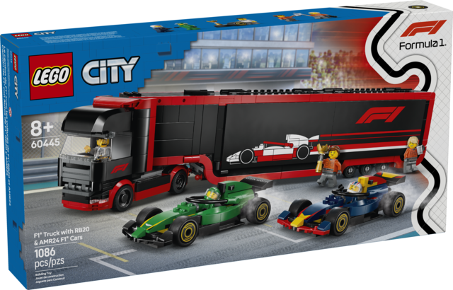 LEGO City 60445 - F1 Truck with RB20 & AMR24 F1 Cars - Hub Hobby