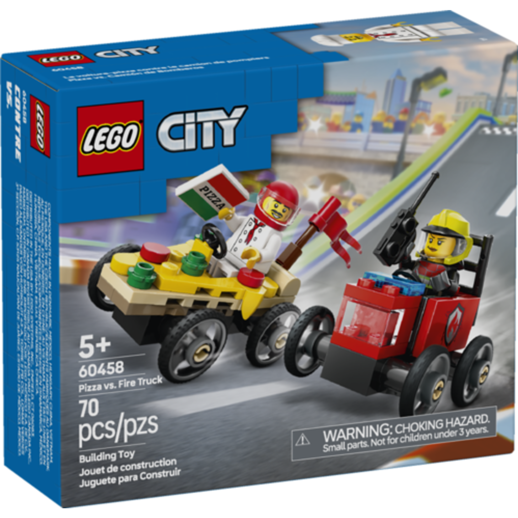 LEGO® City 60458 - Pizza vs. Fire Truck Race Car Pack