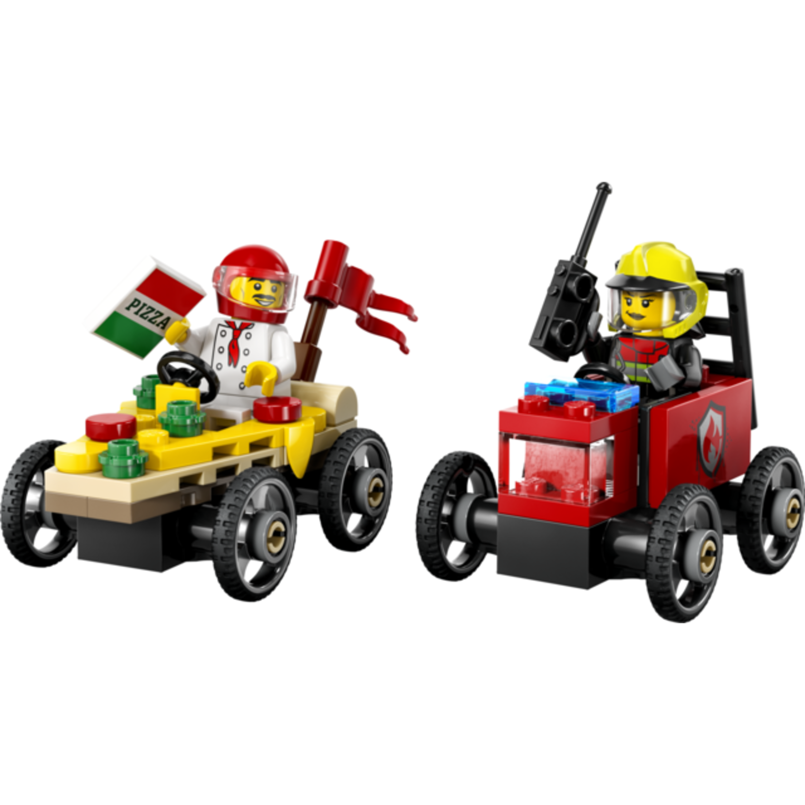 LEGO® City 60458 - Pizza vs. Fire Truck Race Car Pack