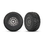 Traxxas 10870-GRAY - 1.4" Gray & Chrome Wheels With BFG Mud-Terrain Tires (2)