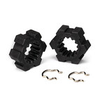 Traxxas 7756-BLK - 24 mm Splined Hex Wheel Hubs with Clips (2) - Black