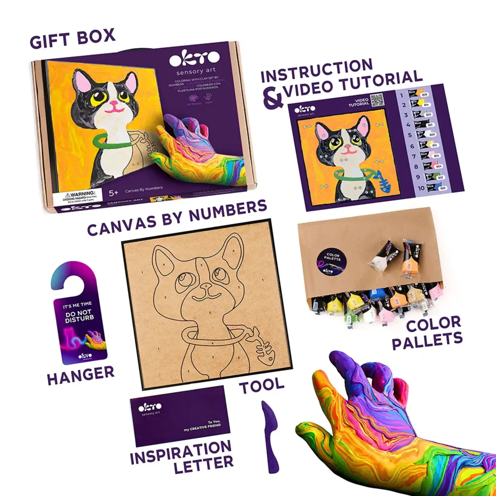 Fainotoys OKTO Clay By The Numbers: Cat