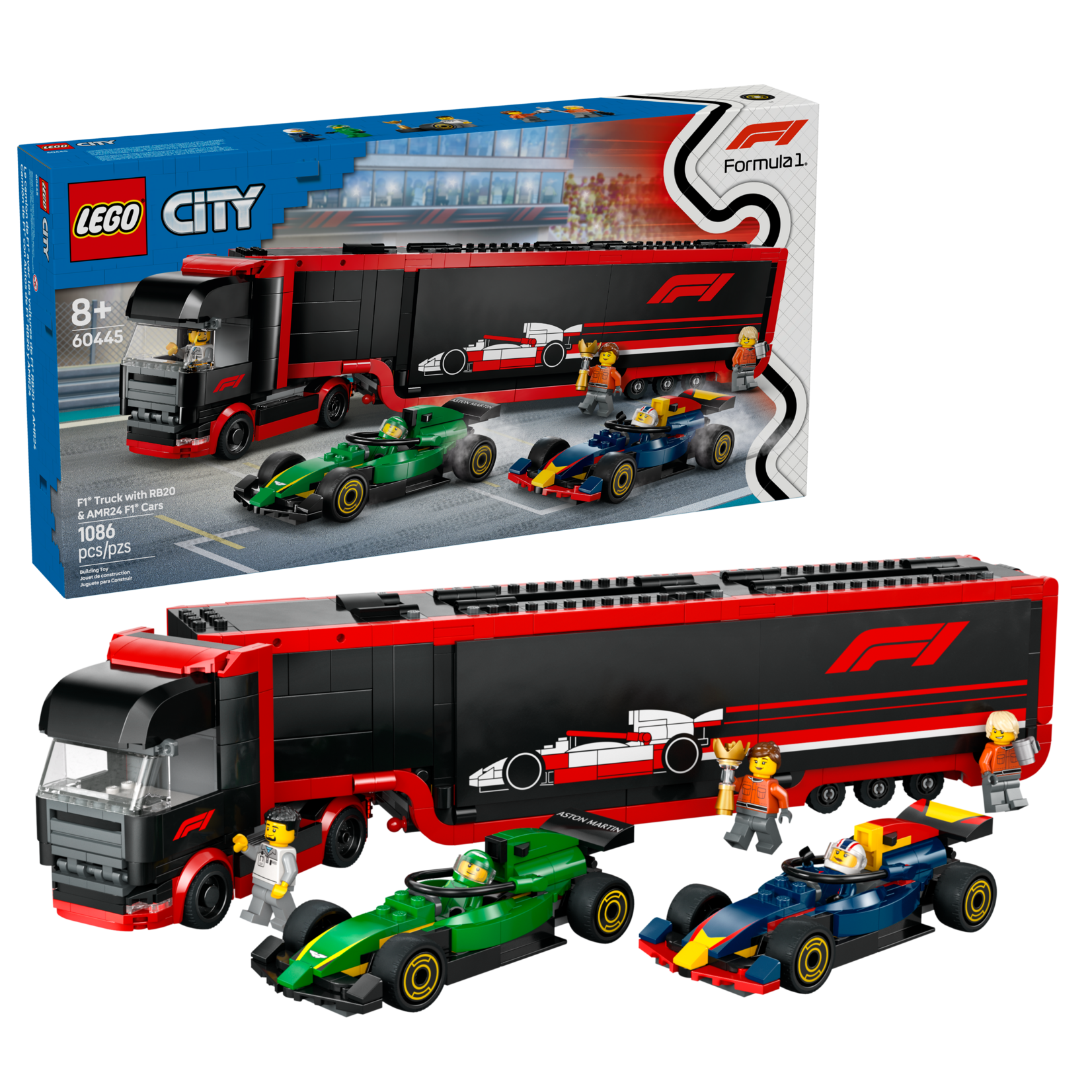 LEGO® City 60445 - F1 Truck with RB20 & AMR24 F1 Cars