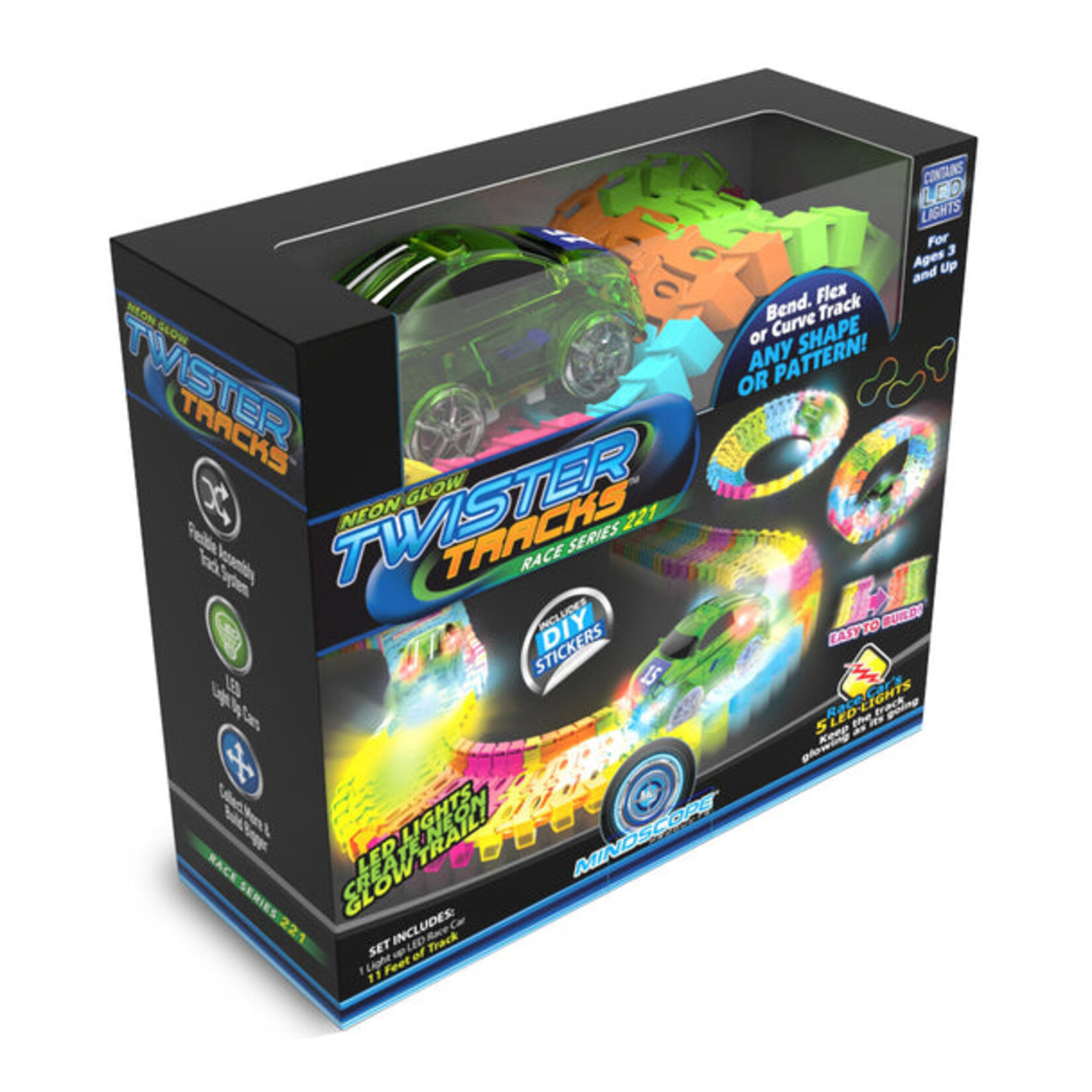 Mindscope TT221RG - Twister Tracks Neon GITD Race Series (Green)