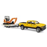 Bruder Toys 02546 - Ram Rental Service Pick-up With Trailer & Mini Excavator