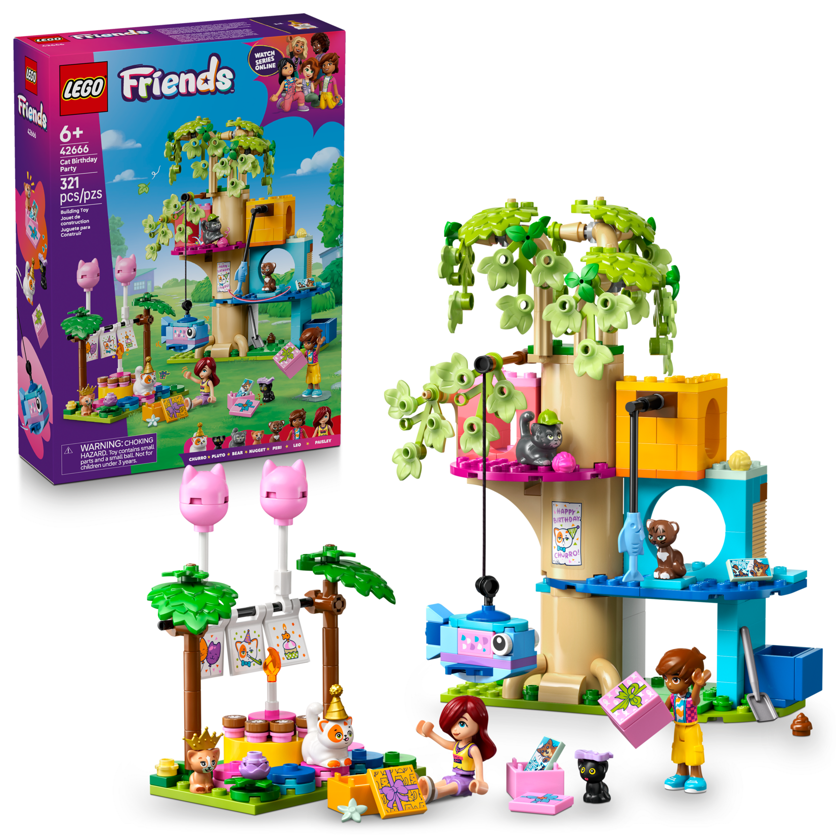 LEGO® Friends 42666 - Cat Birthday Party & Tree House