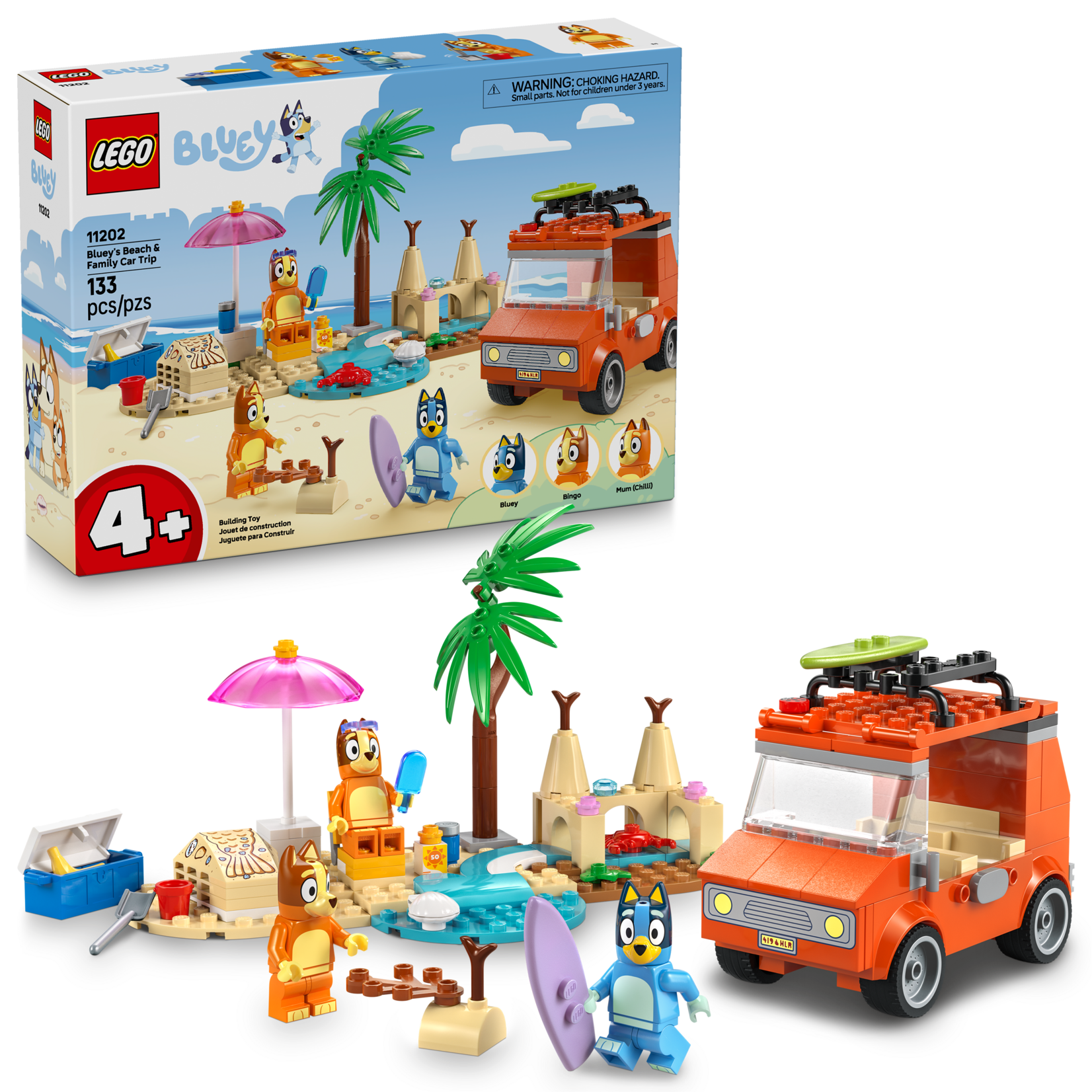 LEGO® Bluey 11202 - Bluey's Beach & Family Car Trip