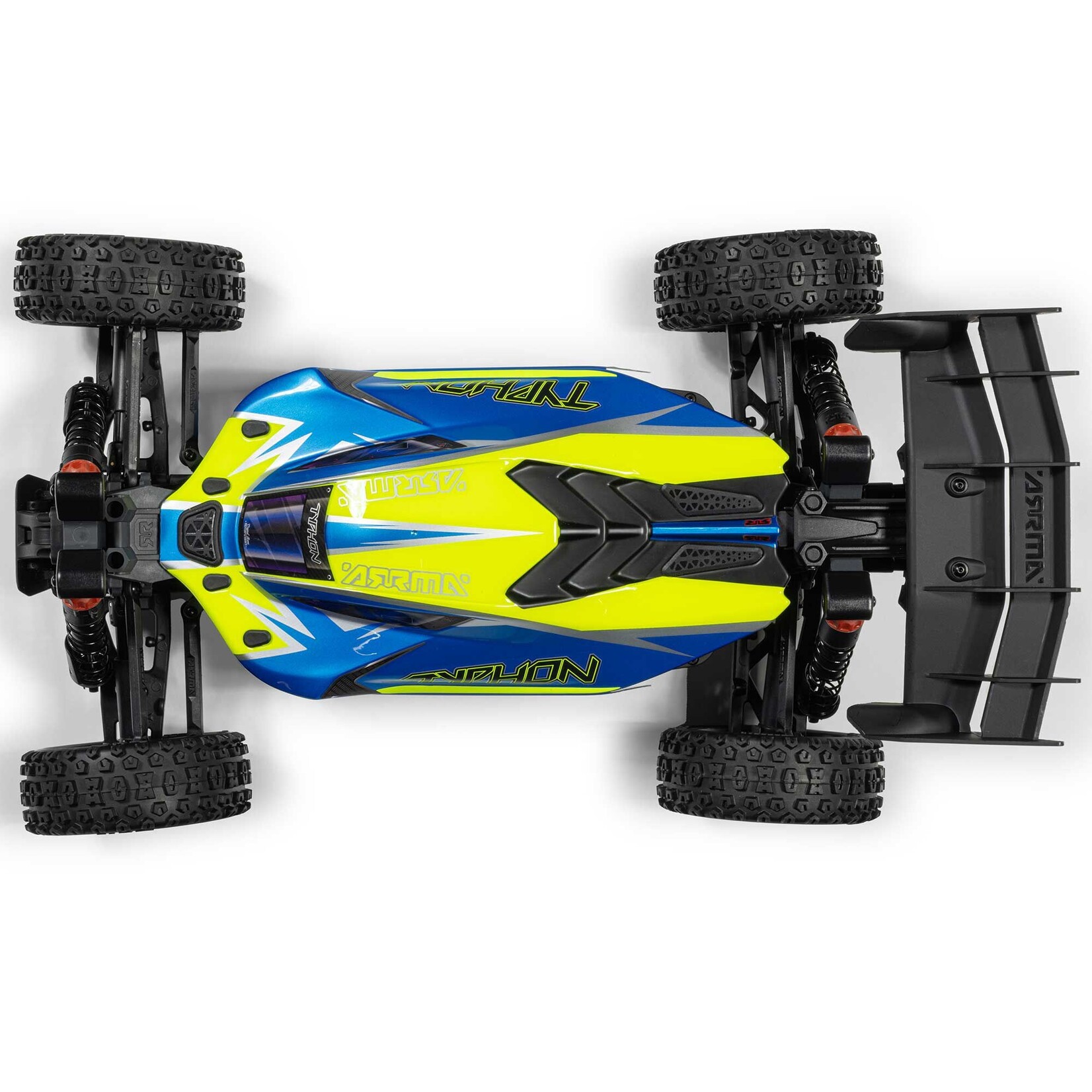 Arrma ARA4306V4T4 1:8 Typhon 4x4 223S BLX Brushless Buggy Blue/Yellow