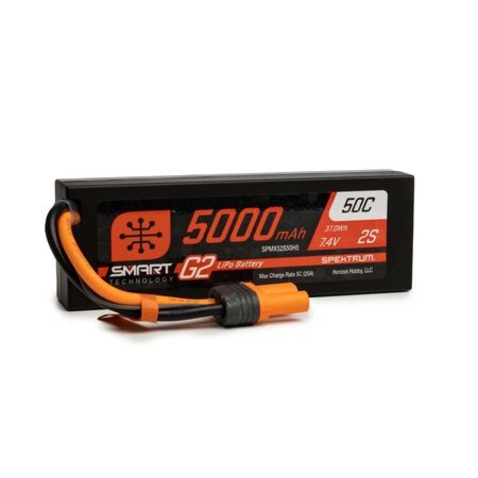 Spektrum SPMX52S50H5 5000mAh 2S 7.4V Smart G2 LiPo 50C Hard Case IC5