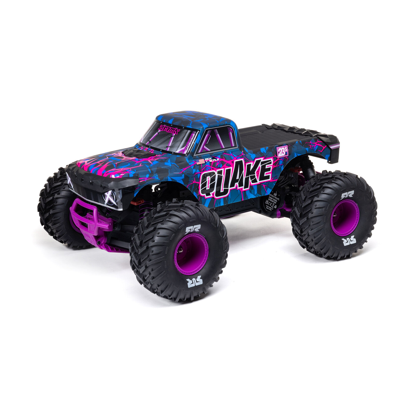 Arrma ARA3537T3 1:10 QUAKE 223S DSC 2WD RTR Brushless Monster Truck Purple