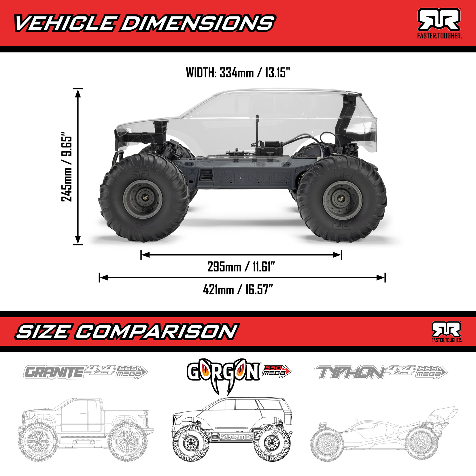 Arrma ARA3230SKT2 1:10 Gorgon 2WD RTA Kit Brushed Monster Truck