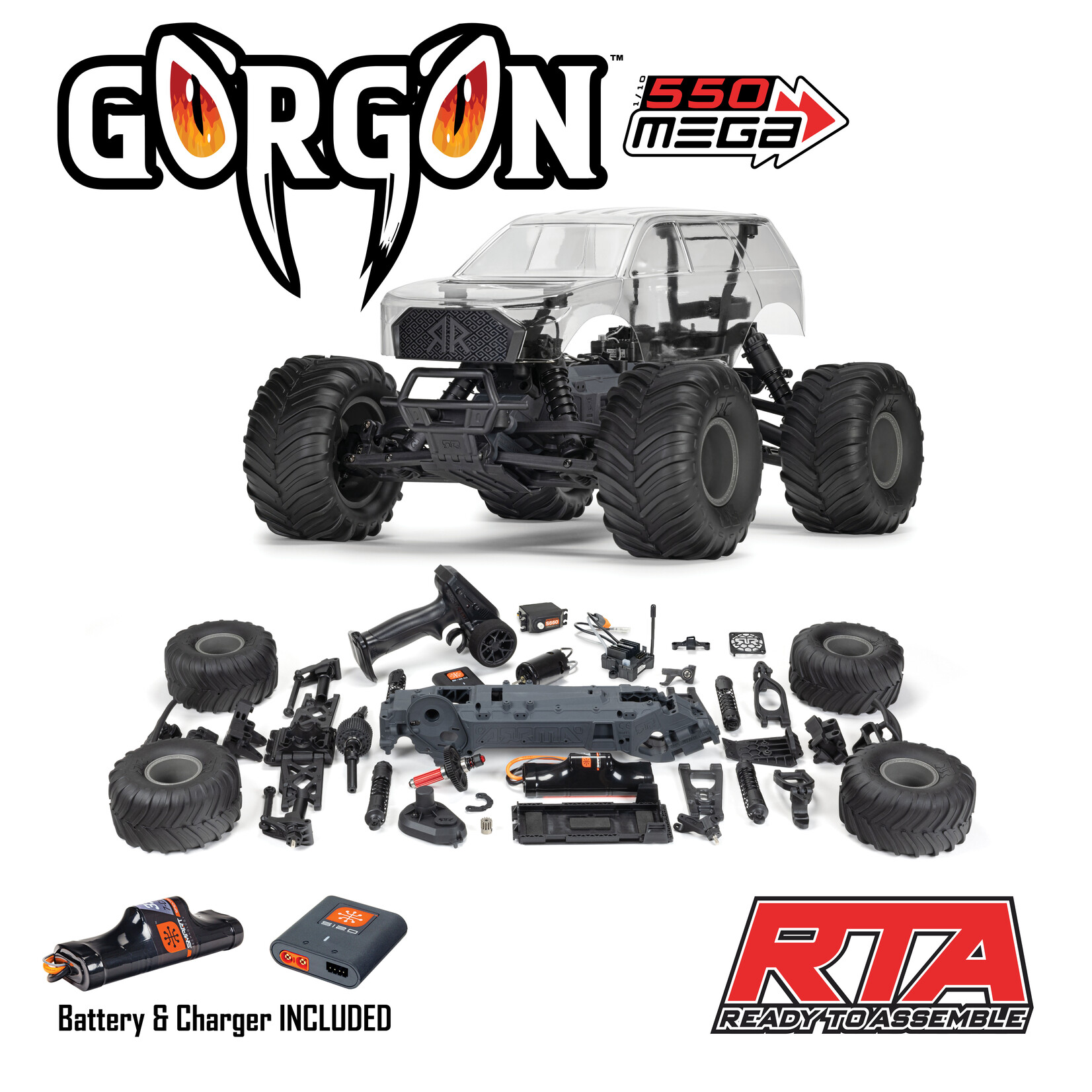 Arrma ARA3230SKT2 1:10 Gorgon 2WD RTA Kit Brushed Monster Truck
