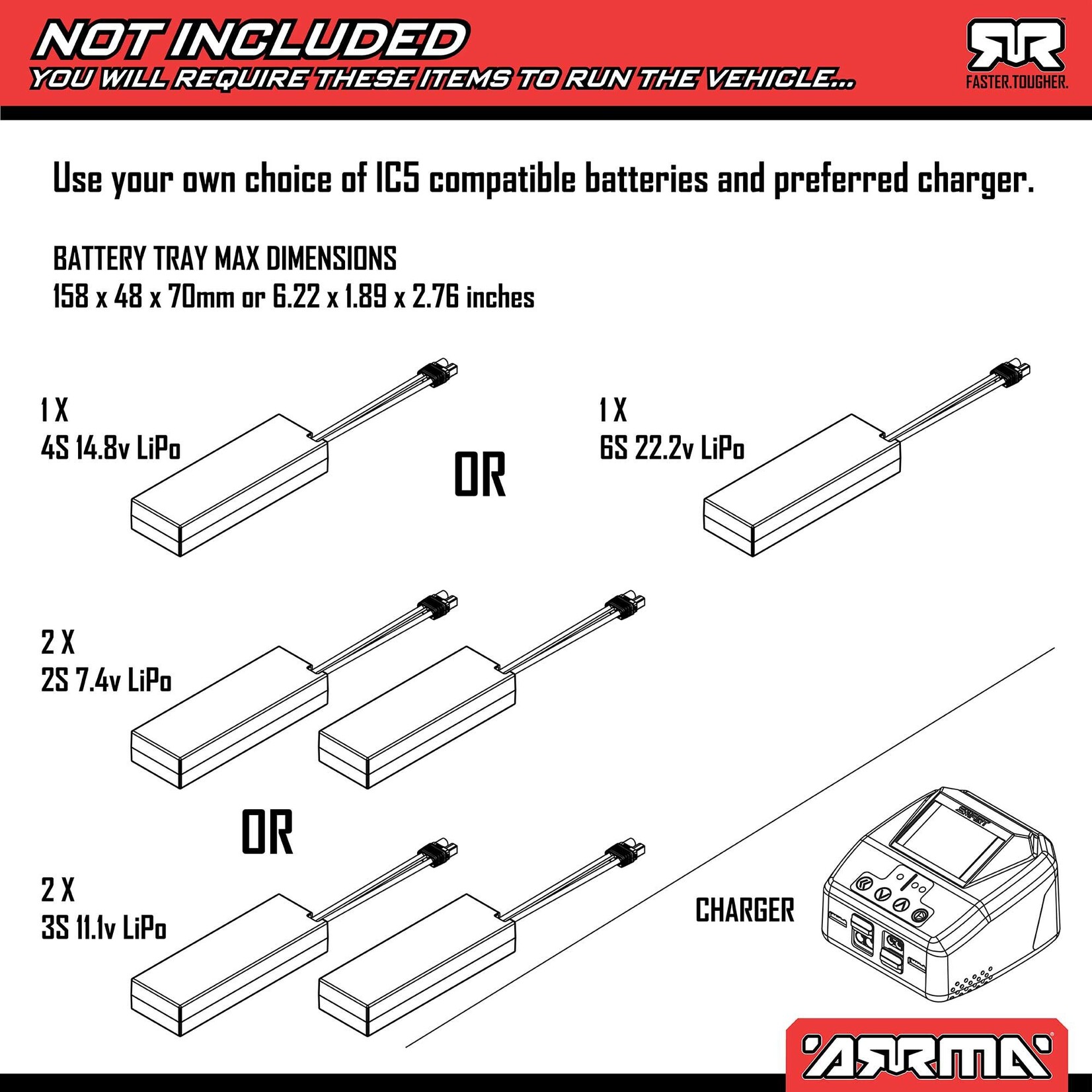 Arrma ARA8611V6T2 1:8 NOTORIOUS 6S 4X4 RTR Brushless Stunt Truck Blue