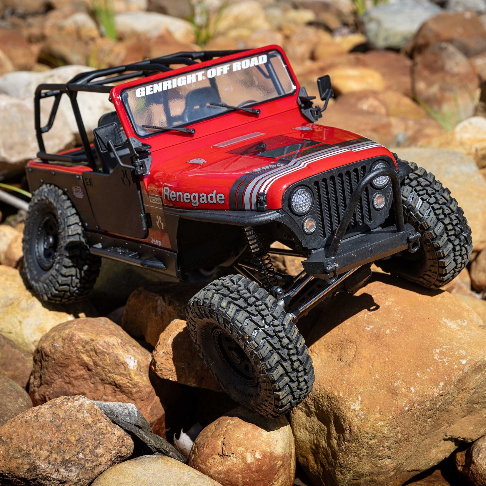 Axial AXI03008V2T1 1:10 SCX10 III Jeep CJ-7 4X4 RTR Brushed Rock Crawler Red