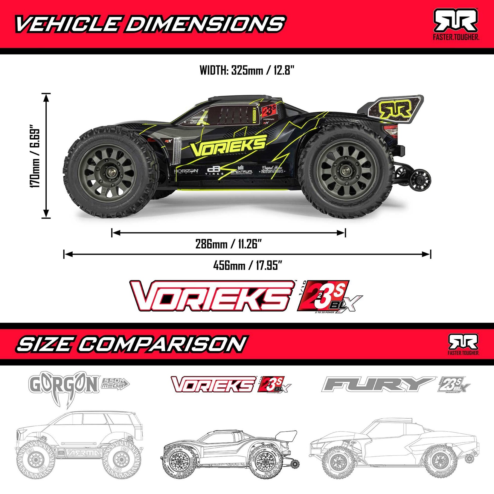 Arrma ARA3505T3 1:10 VORTEKS 223S DSC 2WD RTR Brushless Stadium Truck Pink
