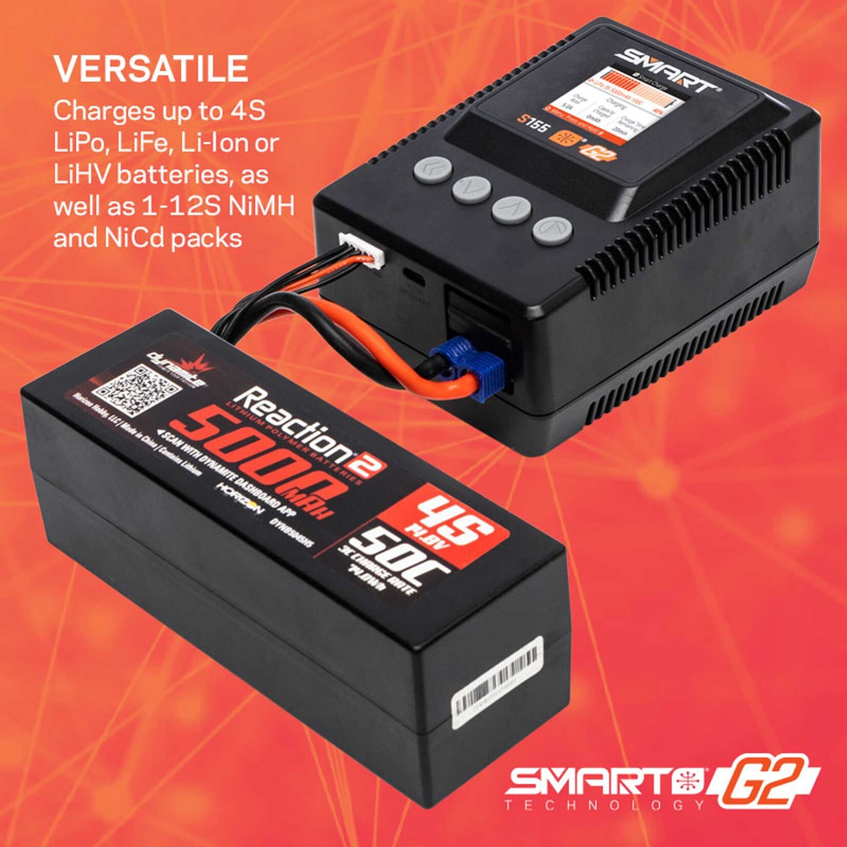 Spektrum SPMXPSA400 Smart Powerstage Air Bundle: G2 2200mAh 3S LiPo IC3 & S155 Charger