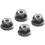 Arrma AR708008 Flanged Nyloc Locknut 4mm Silver (4)