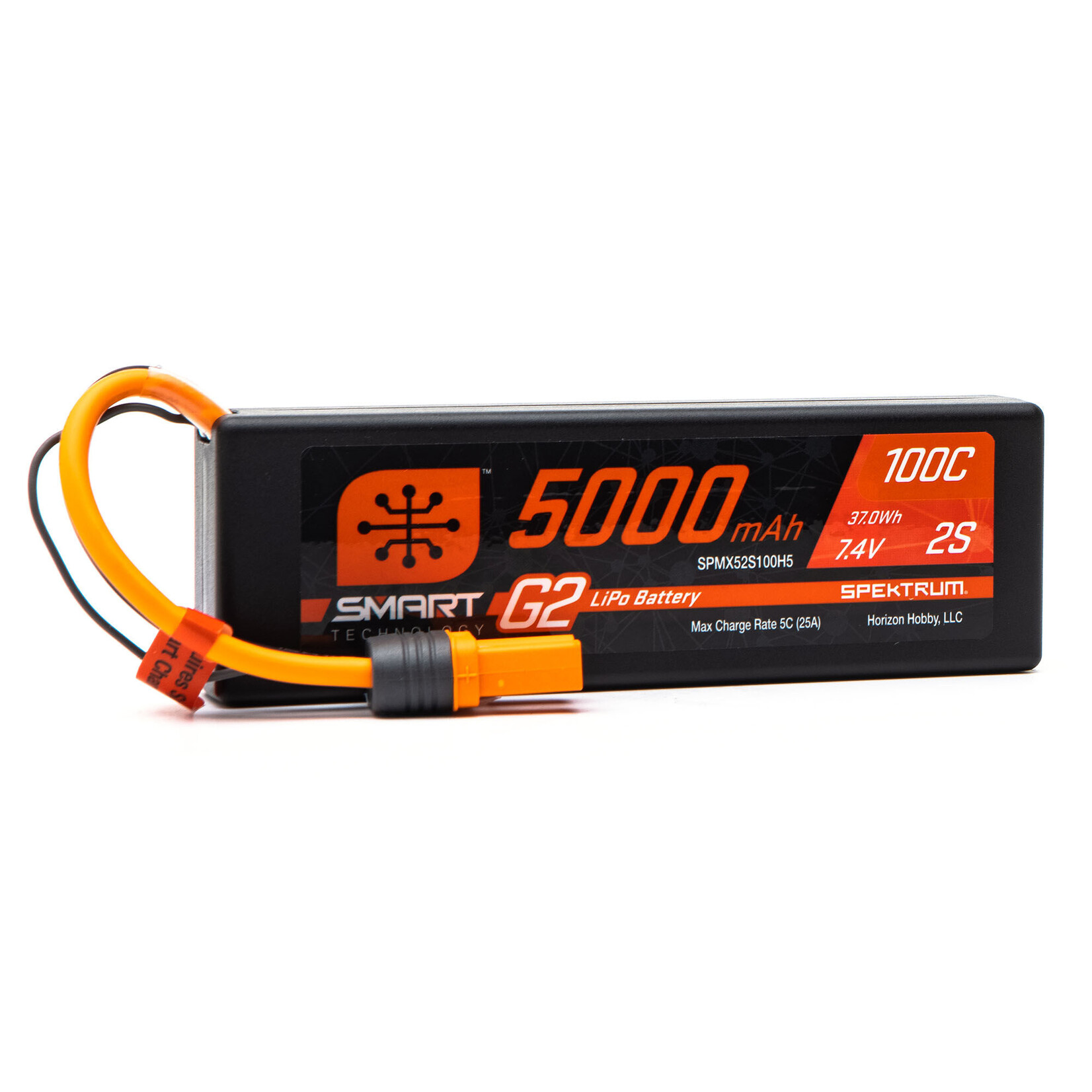 Spektrum SPMX52S100H5 7.4V 5000mAh 2S 100C Smart G2 Hard Case LiPo IC5