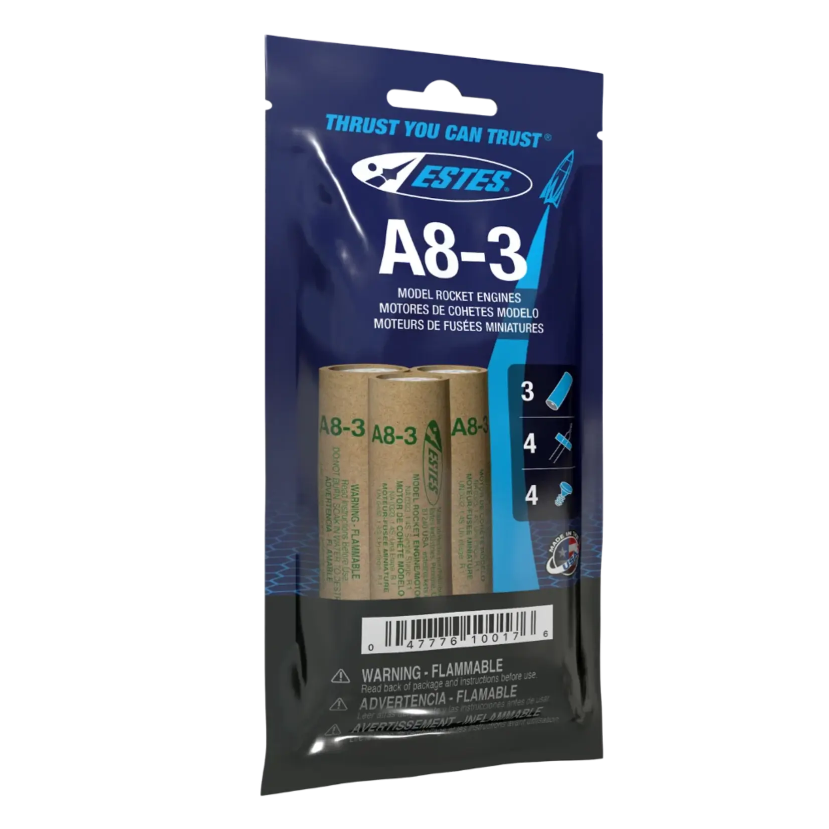 Estes A8-3 Standard Model Rocket Engine (3) -10017